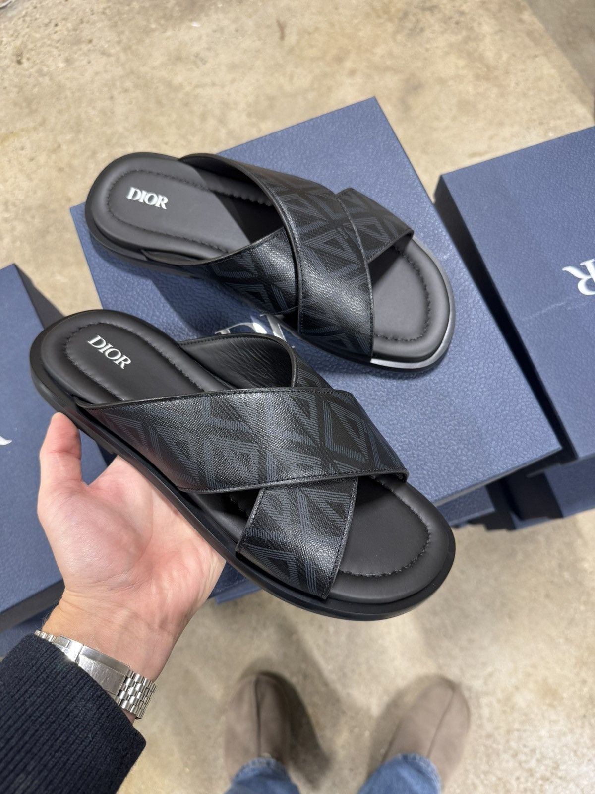 Dior Diamond Leather Sandals NEW 1000$