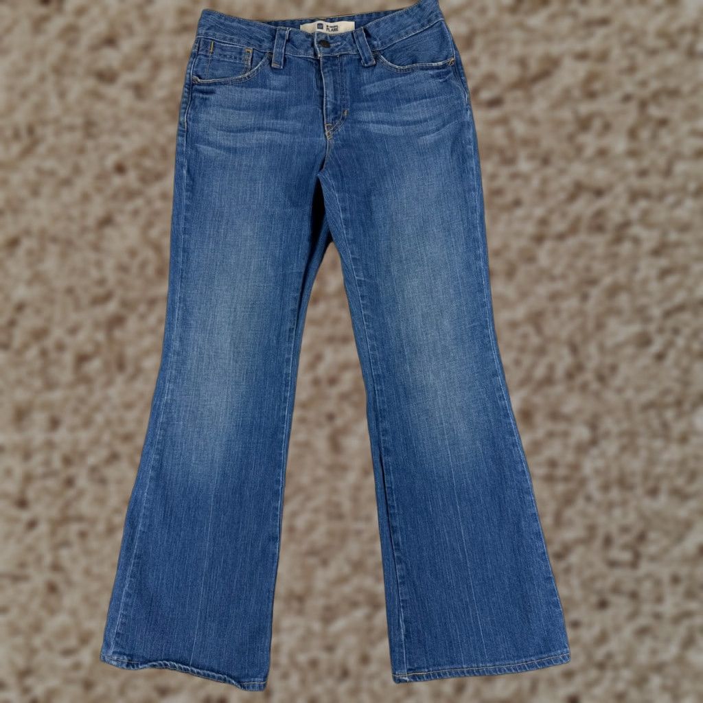 Gap VINTAGE Gap Jeans Womens 6 Blue Denim Ankle Mid Rise Cotton Blend 28x28 Jeans Women Blue 90s Western Style Boys? Size 28" / US 6 / IT 42 - 1 Thumbnail