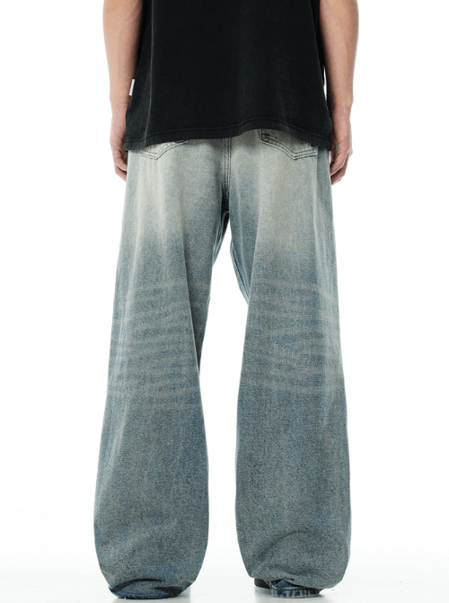 Japanese Brand × Jean American retro ripped wide-leg blue washed jeans y2k Size US 32 / EU 48 - 4 Thumbnail