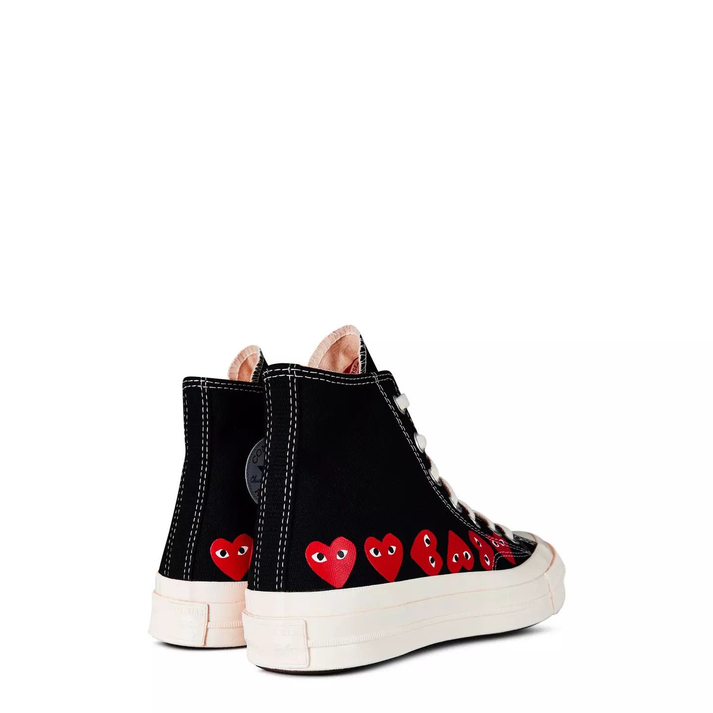 Comme des Garcons PLAY o1g2r1mq0426 Multi Heart High Top Trainers in Black Size US 12 / EU 45 - 5 Thumbnail