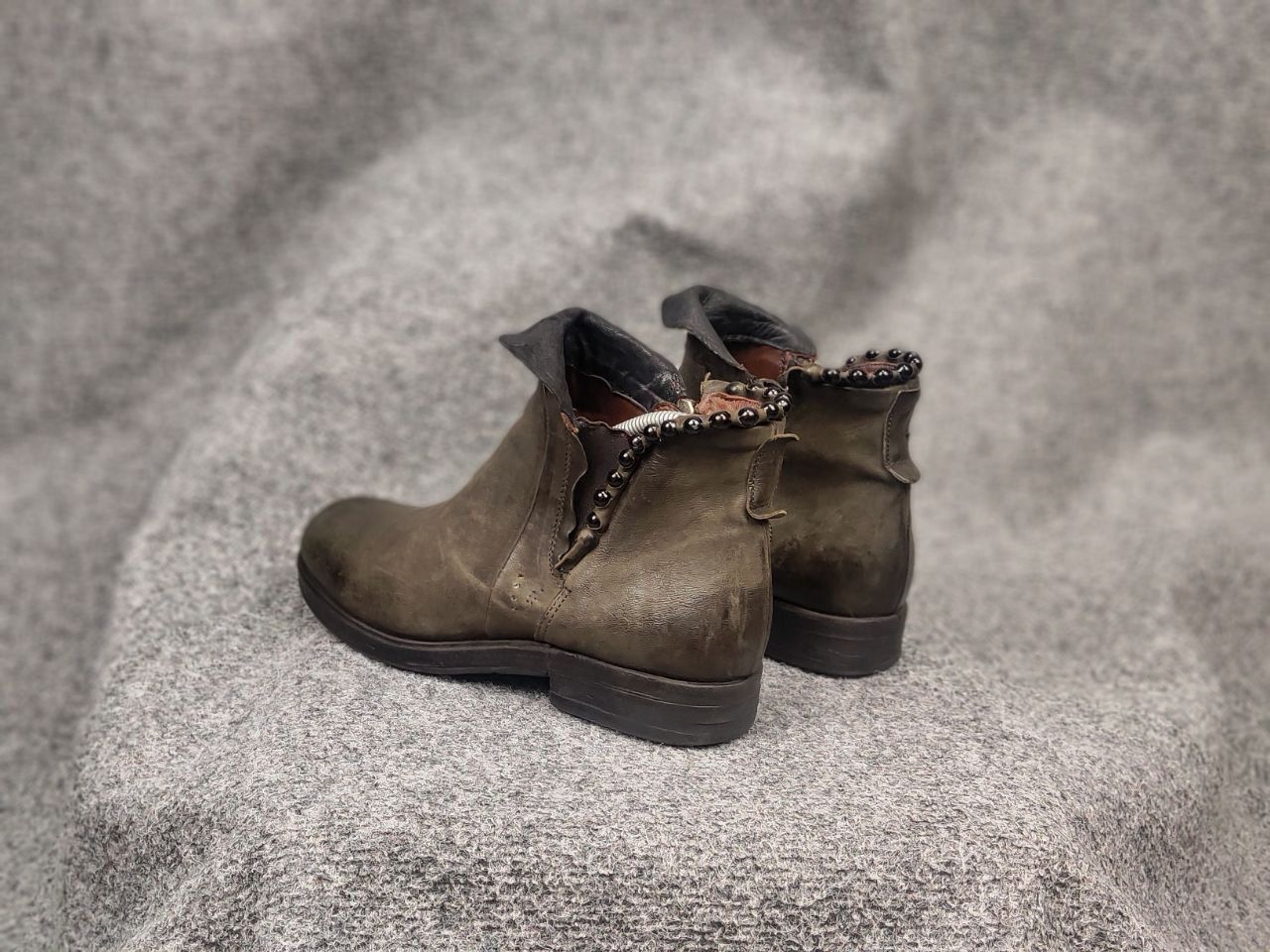 A.S.98 A.S.98 Airstep Design Swamp green Ankle Zip Leather Boots Size US 10 / IT 40 - 10 Thumbnail