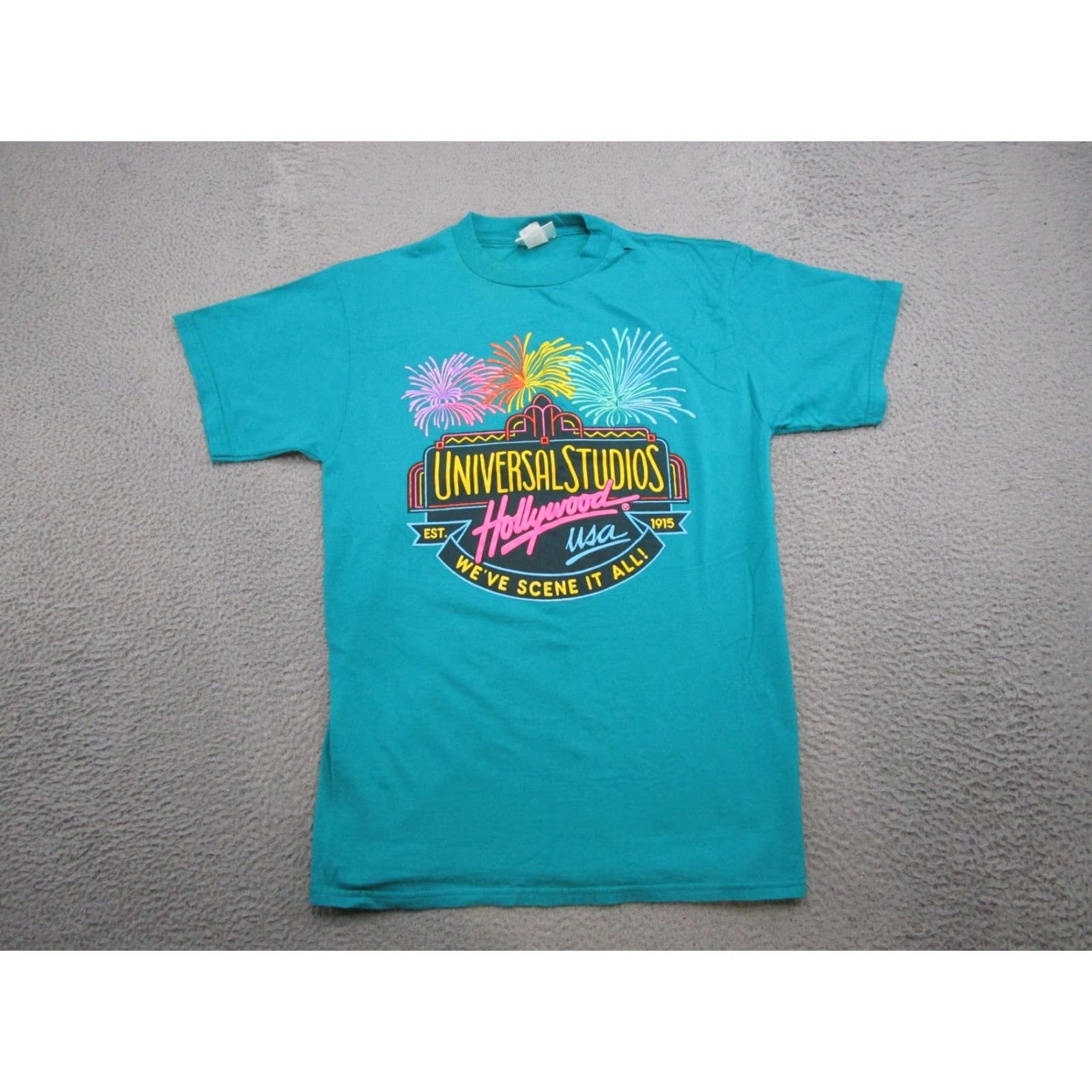 Vintage VINTAGE Universal Studios Hollywood T-Shirt Mens L Green 90s USA Theme Crew Neck Short Sleeve Cotton Shirt Size US L / EU 52-54 / 3 - 2 Thumbnail