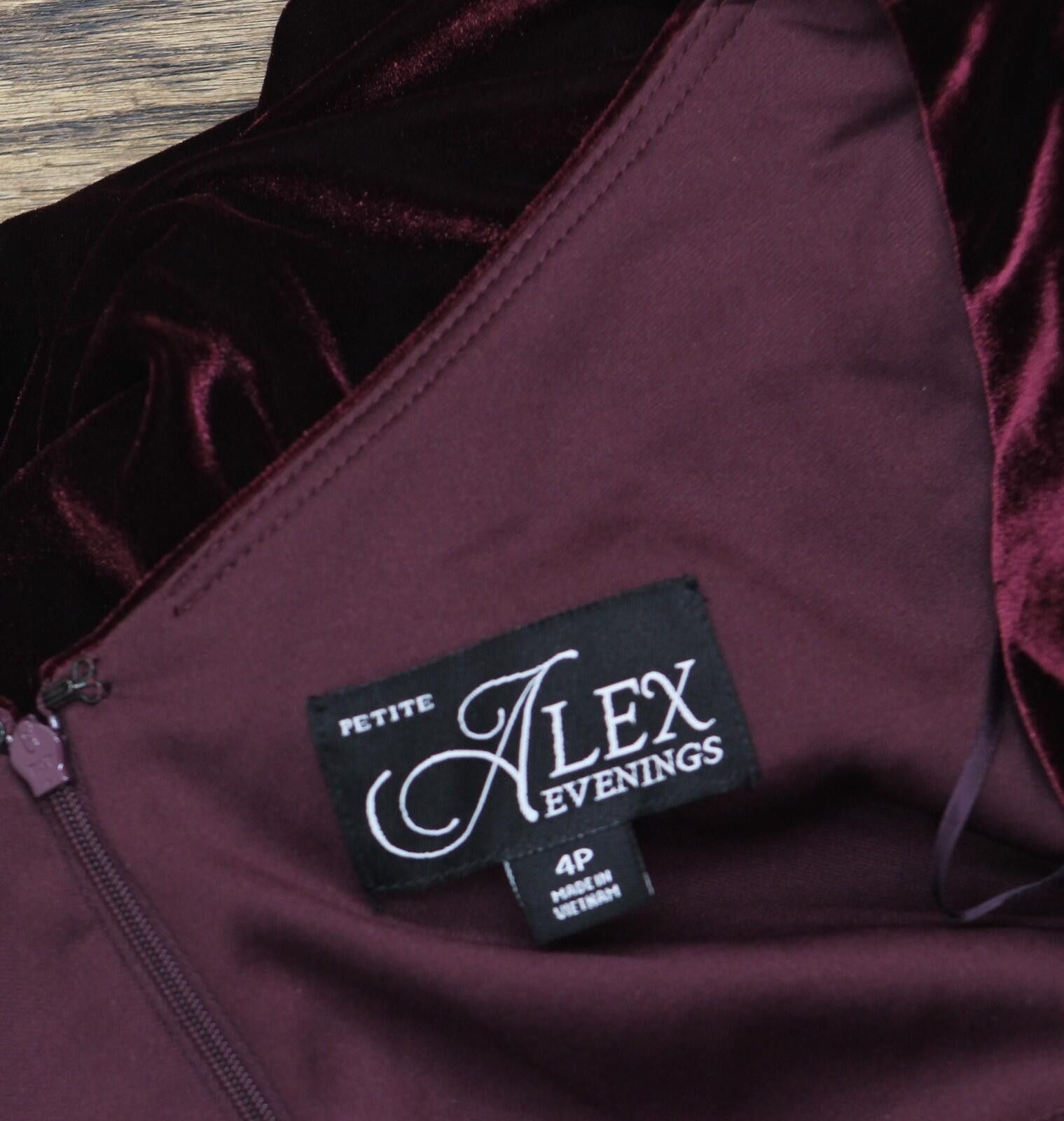 Other New Alex Evenings Quarter Sleeve Formal Gown Wine Red 4p Size S / US 4 / IT 40 - 3 Thumbnail
