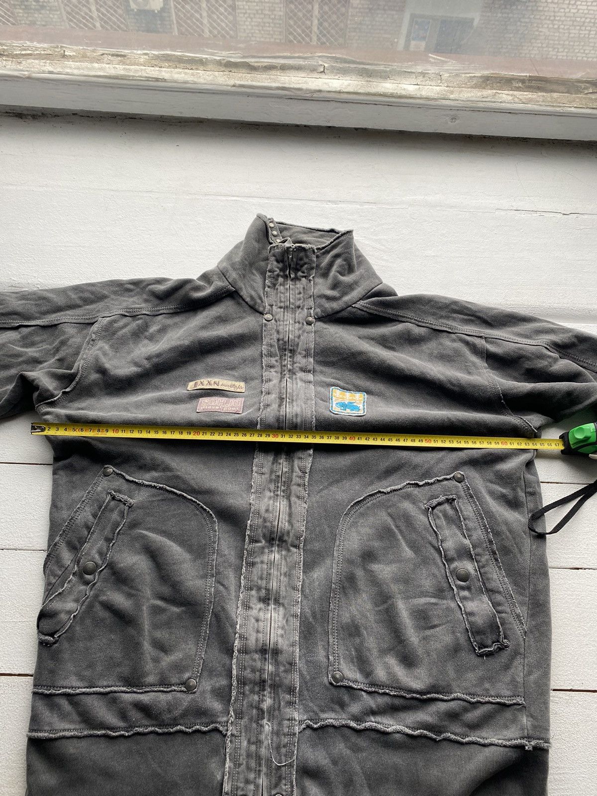 Diesel × If Six Was Nine 🔥90s Diesel Grey Washed Distressed Fabric Zip Sweatshirt Size US L / EU 52-54 / 3 - 8 Thumbnail