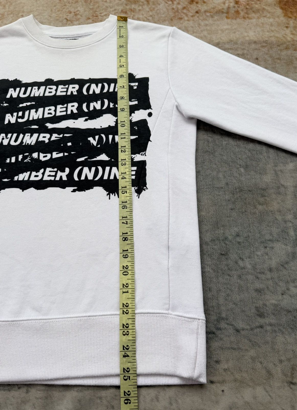 Number (N)ine NUMBER (N)INE Denim Spellout White Crewneck Size US S / EU 44-46 / 1 - 8 Thumbnail