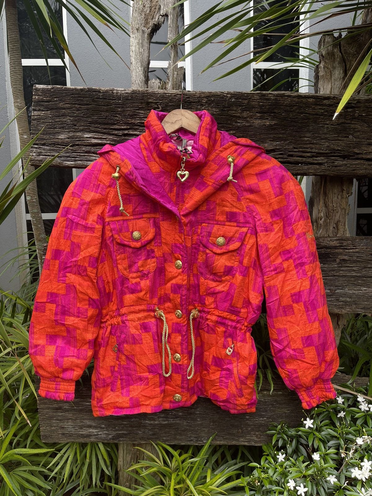 Phenix × Ski × Vintage Vintage Phenix Pink & Orange Patterned Ski 