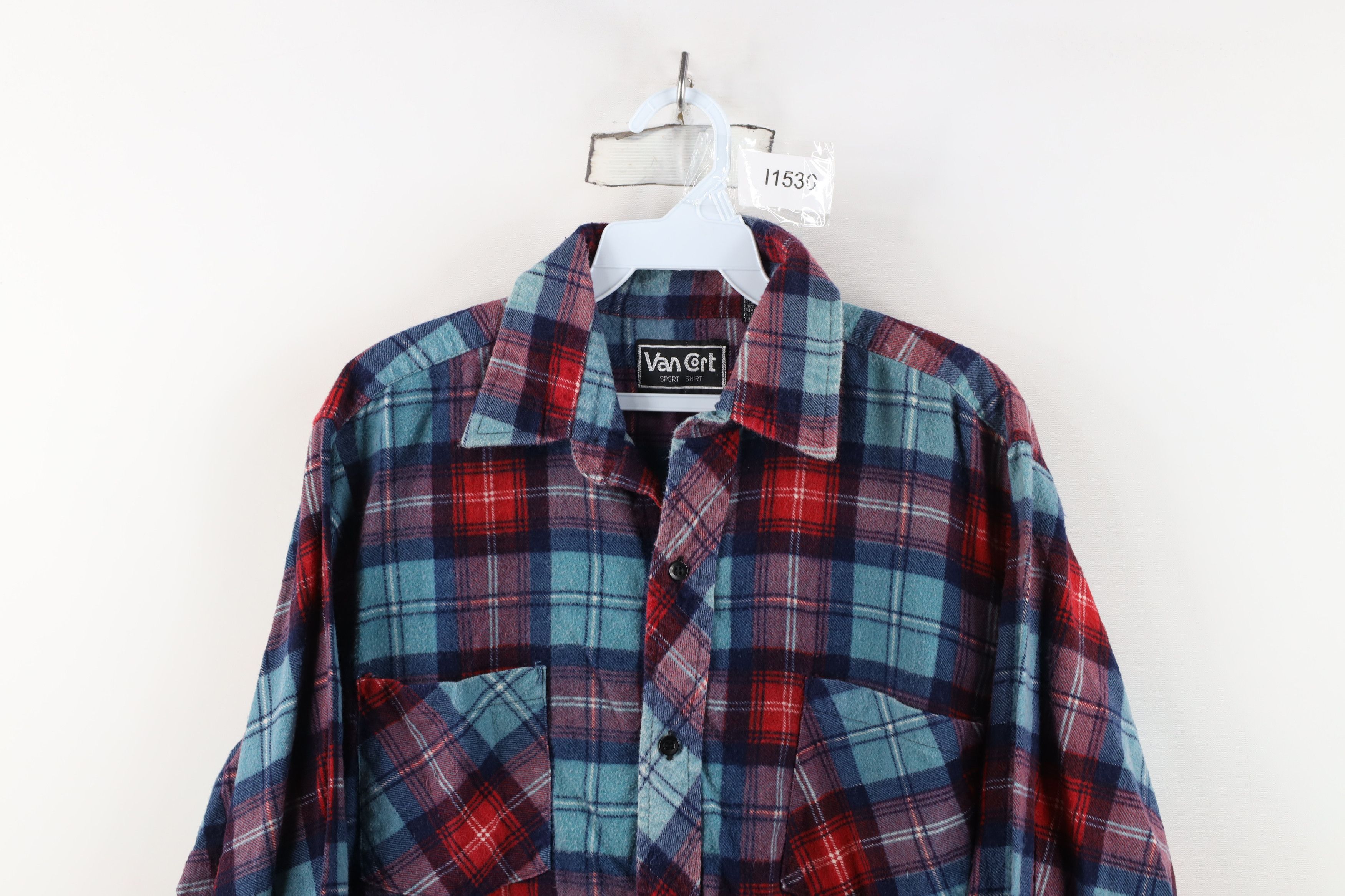 Vintage Vintage 70s Streetwear Flannel Collared Button Shirt Plaid Size US L / EU 52-54 / 3 - 2 Thumbnail