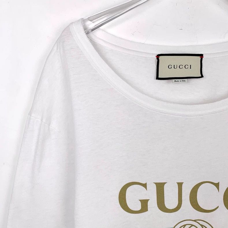 Gucci Gucci Logo letter printed round-neck white cotton short-sle Size US M / EU 48-50 / 2 - 3 Thumbnail