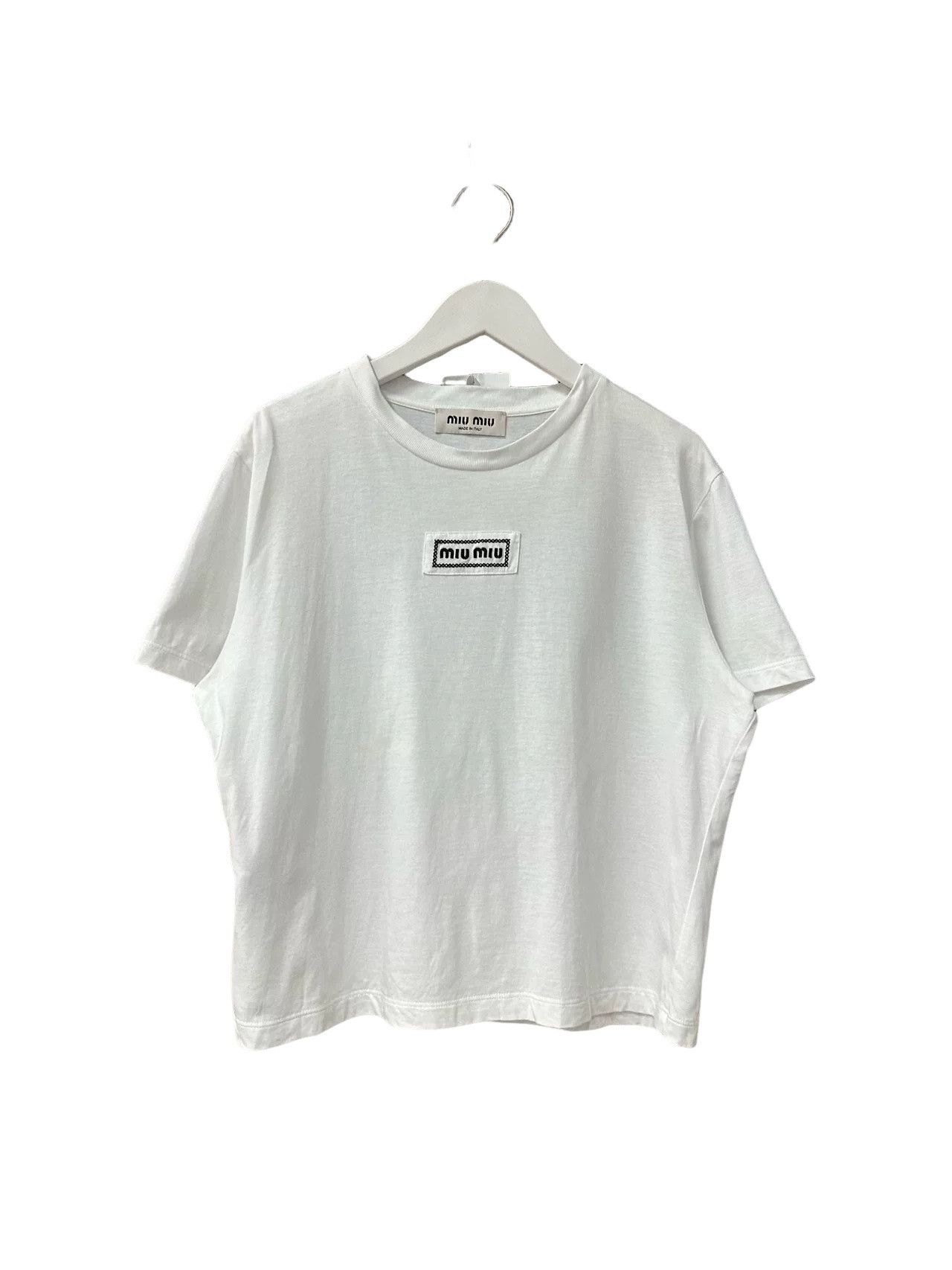 Miu Miu Miu Miu Logo Patch T-Shirt Size L Size L / US 10 / IT 46 - 1 Thumbnail