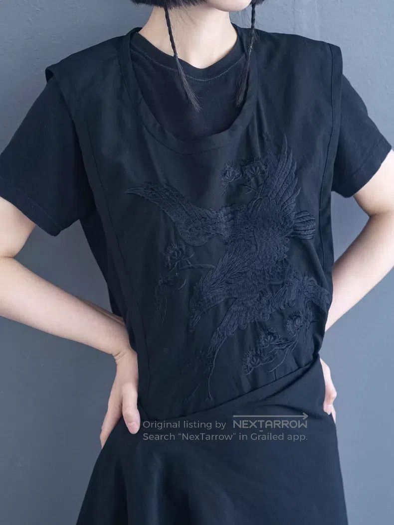 Comme des Garcons Comme des Garcons Black eagle embroidery wrap-around dress Size M / US 6-8 / IT 42-44 - 2 Thumbnail