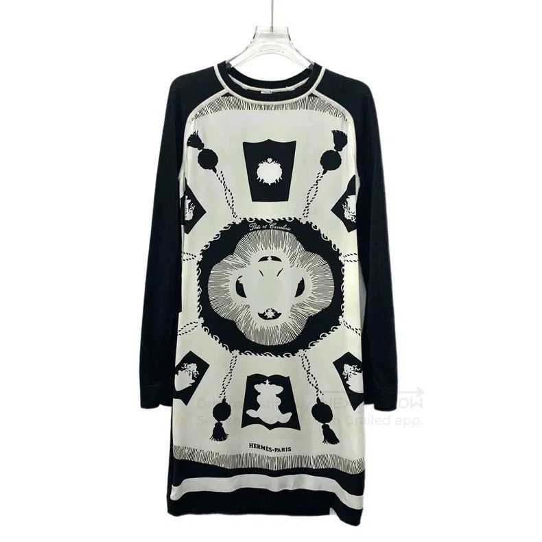 Hermes Hermes Black and white color block geometric pattern print Size XS / US 0-2 / IT 36-38 - 1 Thumbnail