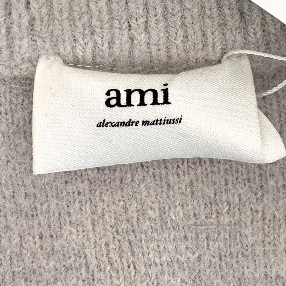 AMI Ami Gray logo intarsia V-neck knitted cardigan| Size US L / EU 52-54 / 3 - 6 Thumbnail