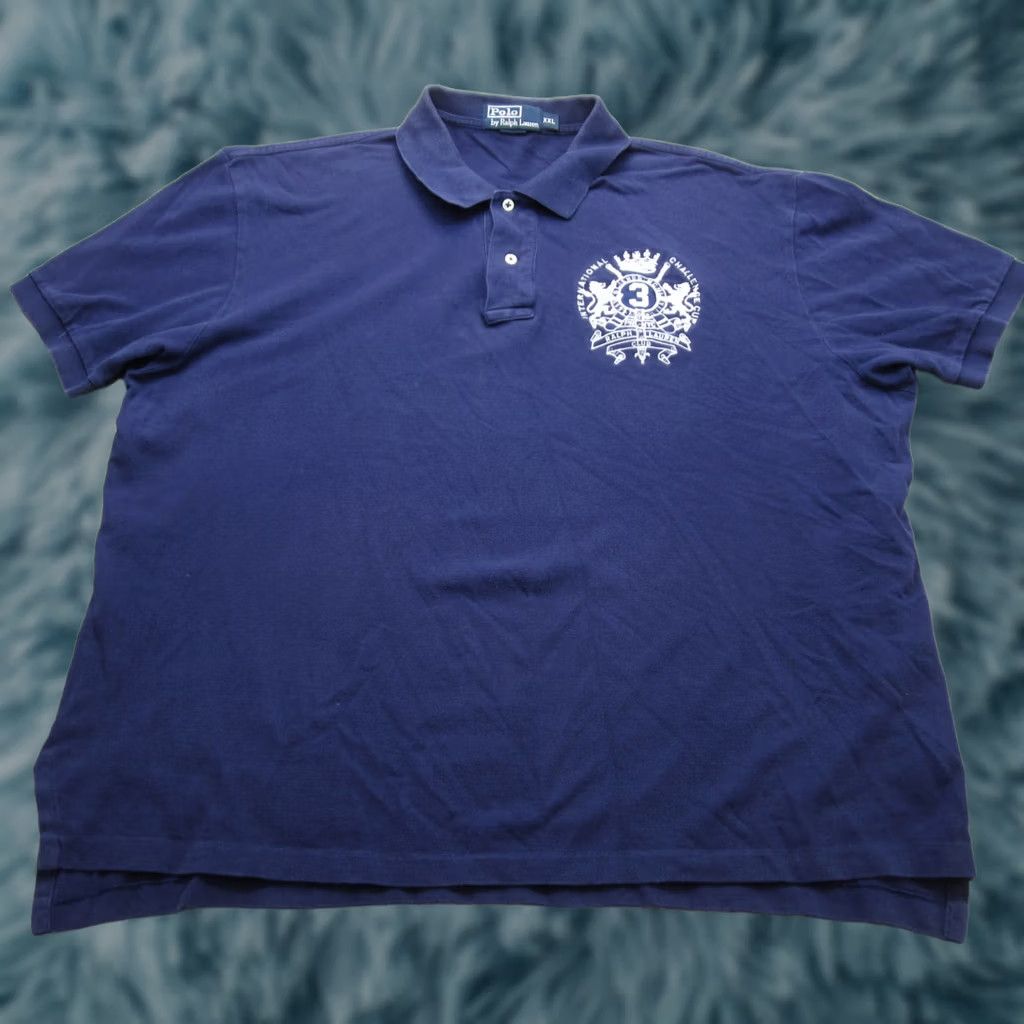 Polo Ralph Lauren VINTAGE Ralph Lauren Polo Shirt Mens 2XL International Challenge Cup PRL NYC Crest Blue Size US XXL / EU 58 / 5 - 1 Thumbnail