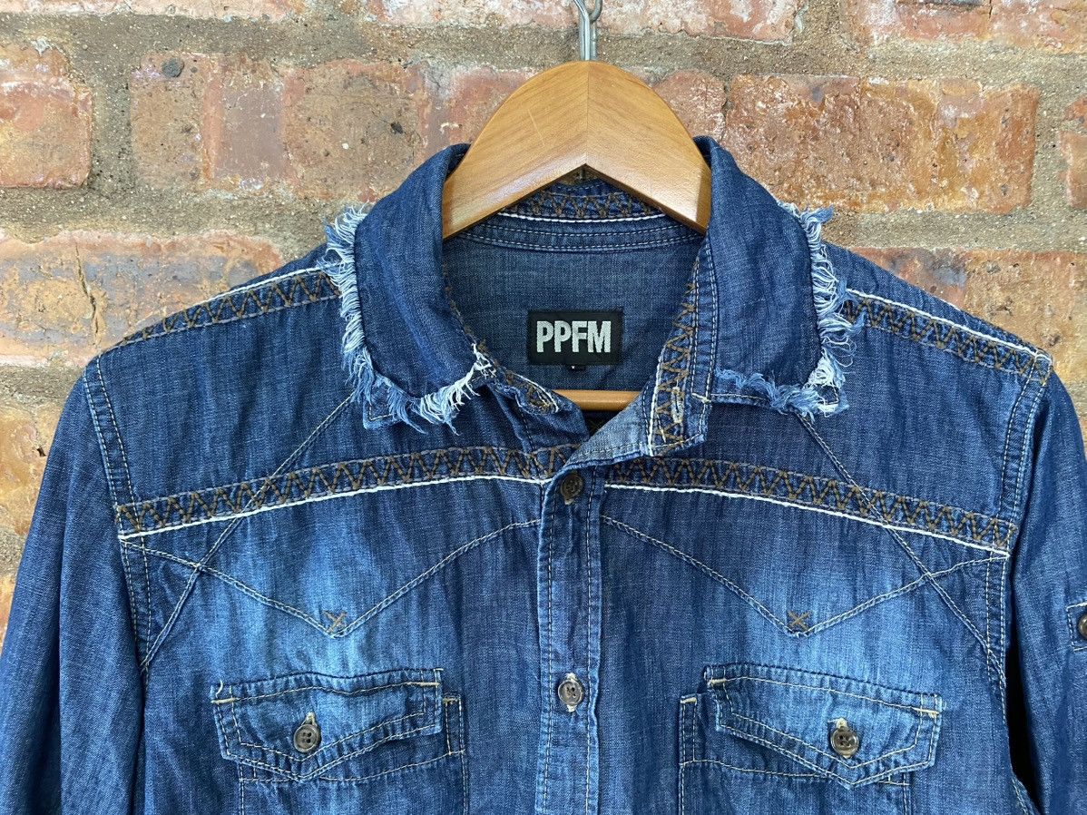 PPFM PPFM western hem fringe light denim 3/4 sleeve Size US M / EU 48-50 / 2 - 5 Thumbnail