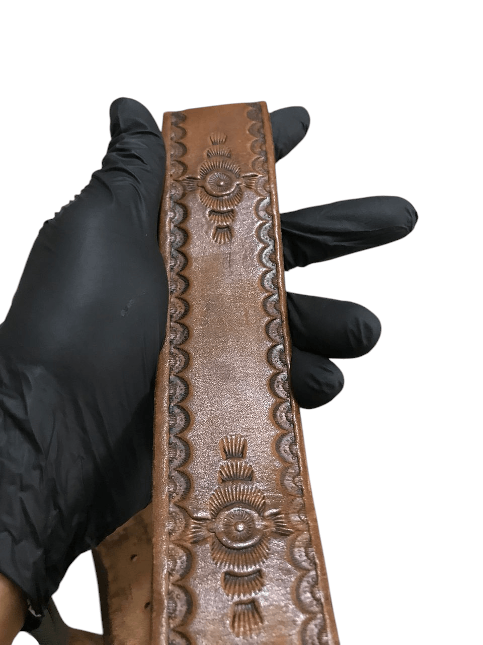 Leather Vintage BTS Solid Brass Buckle Leather Belts Size ONE SIZE - 2 Thumbnail