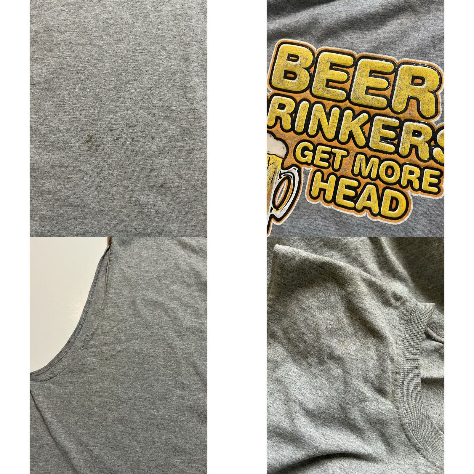 Anchor Blue VINTAGE Anchor Blue Beer Drinkers Get More Head Graphic Tank Top T-Shirt XL Gray Men Mens Regular 2000s Y2K Size US XL / EU 56 / 4 - 8 Thumbnail