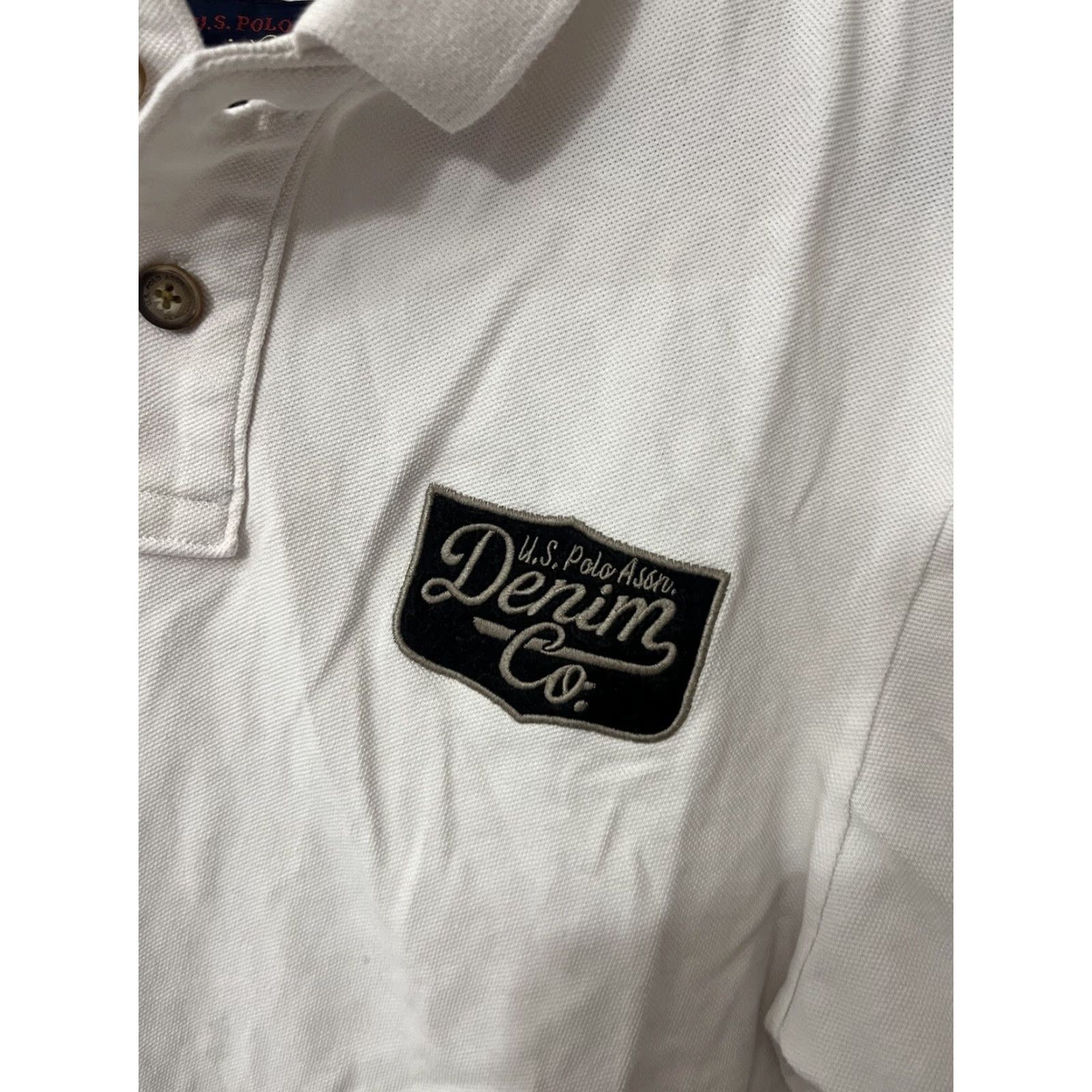 Vintage US Polo Assn Polo Shirt Mens Large White BIG LOGO Patch Preppy Shirt Short Sleeve Casual Size US L / EU 52-54 / 3 - 2 Thumbnail