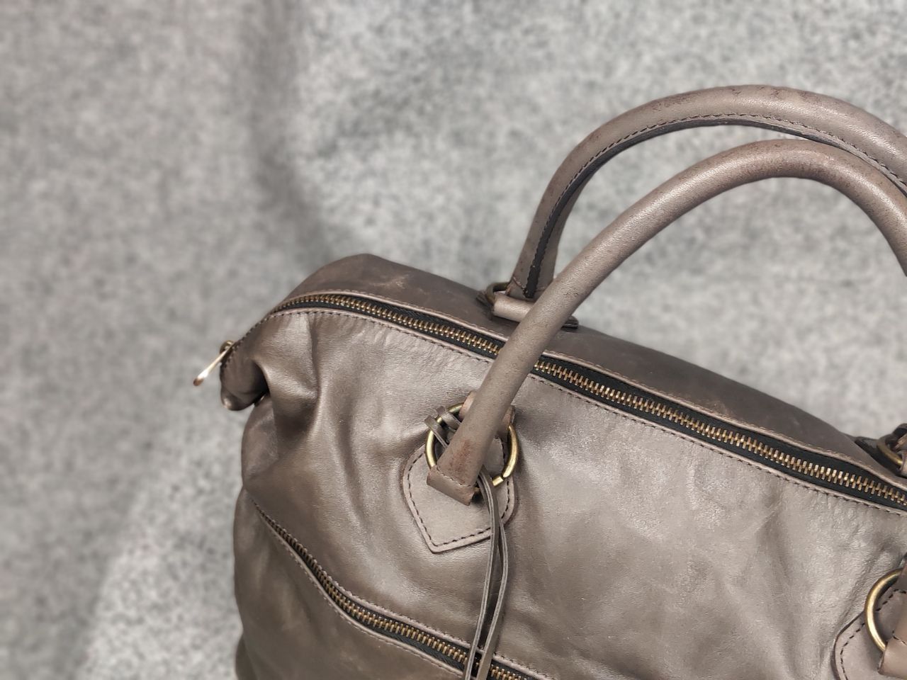 Miss Sixty Miss Sixty Vintage Y2K Dark Leather Oversized Zip Handbag Size ONE SIZE - 5 Thumbnail