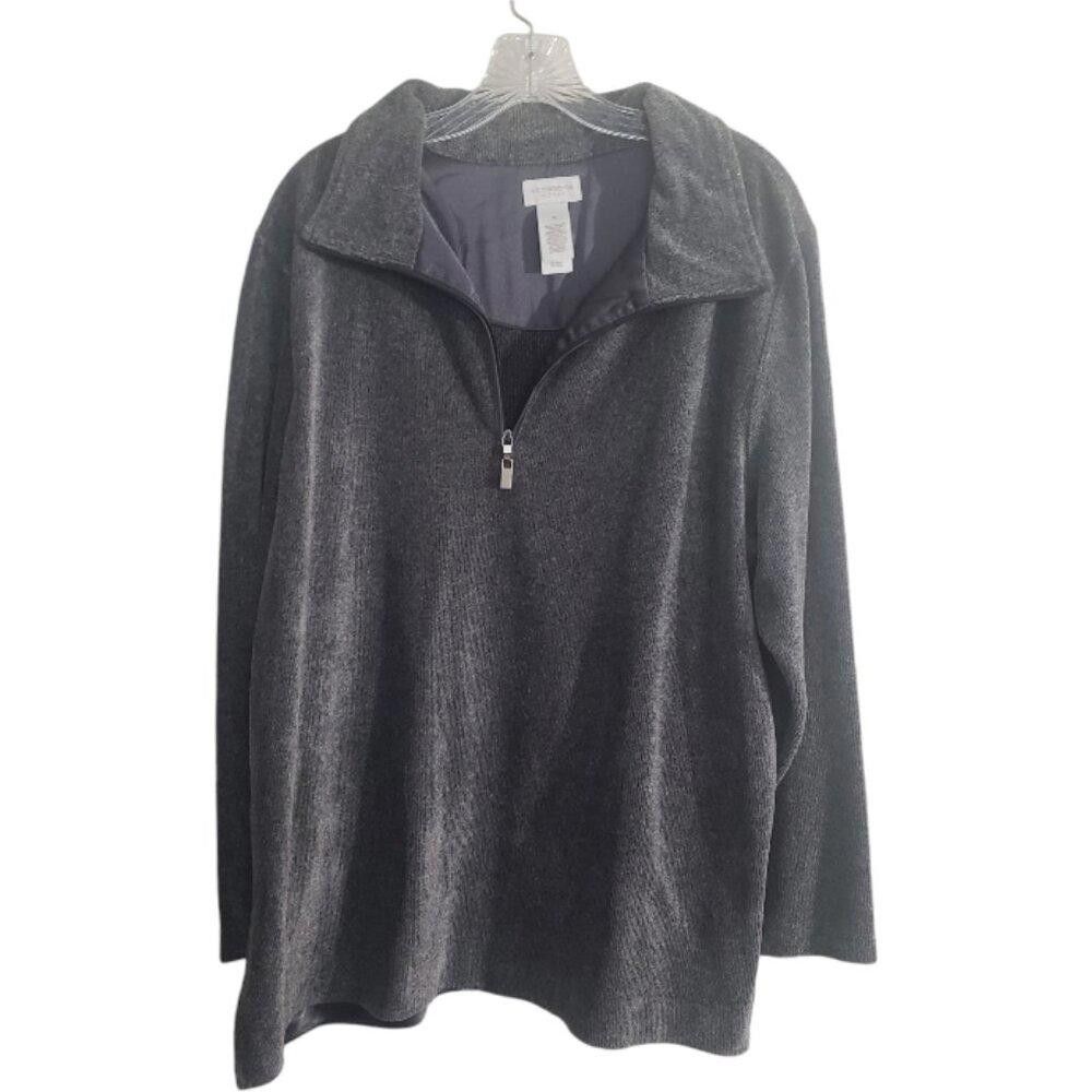 Designer CT1894 Liz Claiborne Woman Gray Sweater 1X Size XL / US 12-14 / IT 48-50 - 1 Thumbnail
