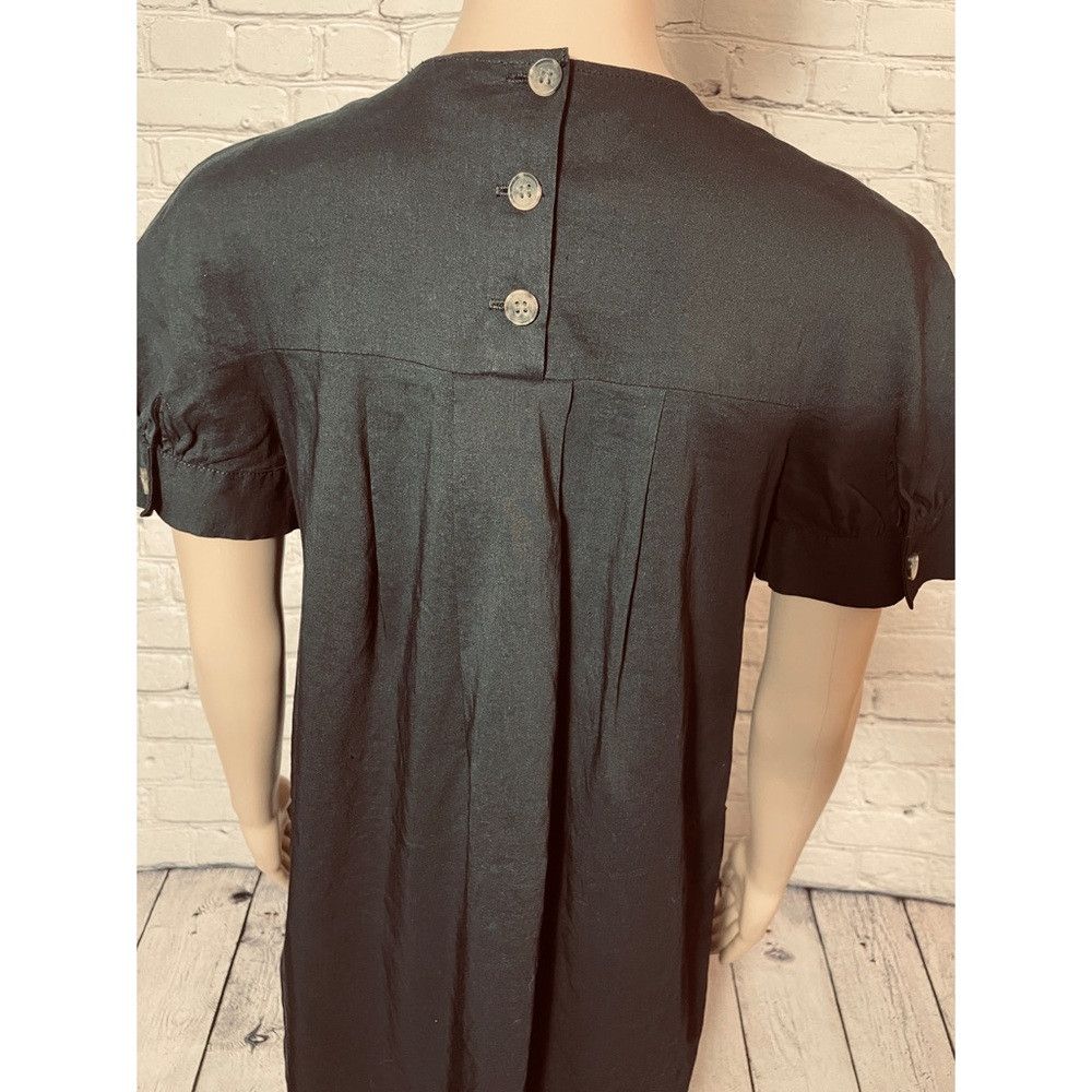 Theory Theory Linen Blend Short Sleeve Large Pockets Black Mini Dr Size S / US 4 / IT 40 - 5 Thumbnail