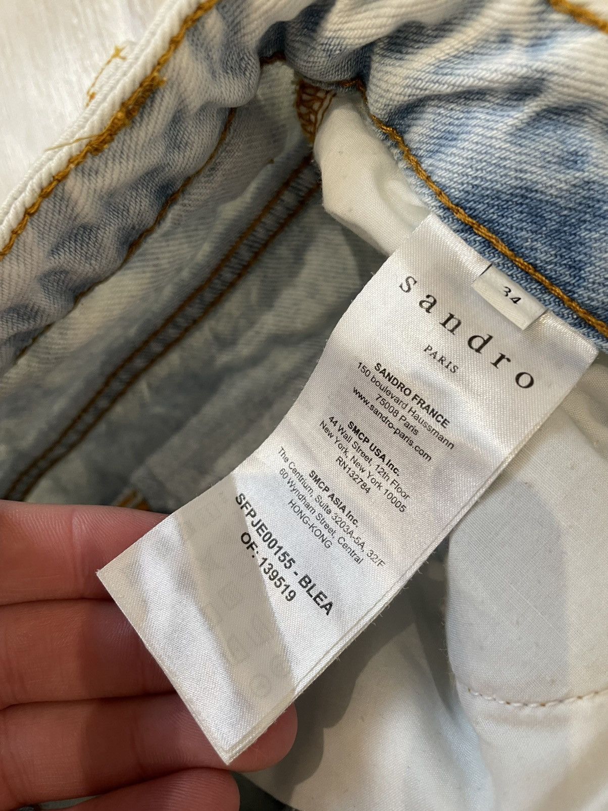 Sandro SANDRO Abelia Snow Wash High Waist Jeans Size 34 Size 24" / US 00 / IT 34 - 10 Thumbnail