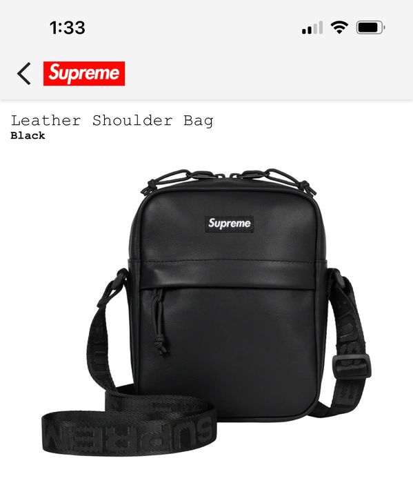 Supreme Leather Shoulder Bag Black-