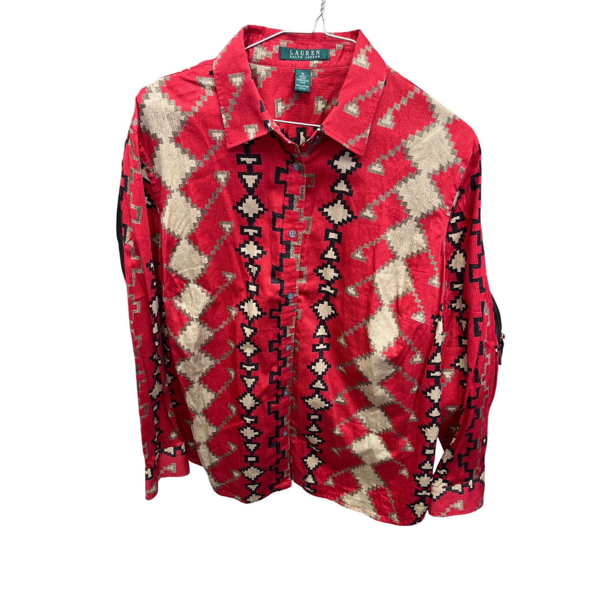 Lauren Ralph Lauren Lauren Ralph Lauren mens red black Navajo style button up sh Size US XL / EU 56 / 4 - 1 Thumbnail