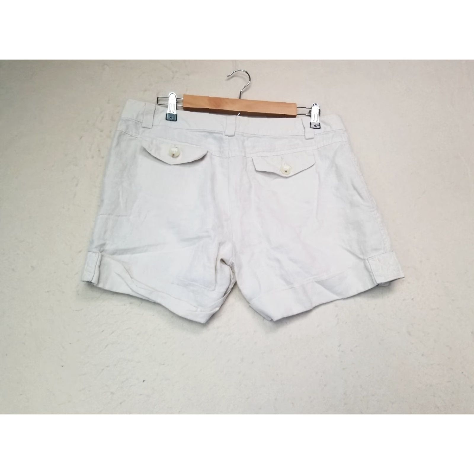 Banana Republic Banana Republic Women Shorts Size 12 Beige Linen Heritage Chino Regular Flat Front 3 in Inseam Size 34" / US 12 / IT 48 - 2 Thumbnail