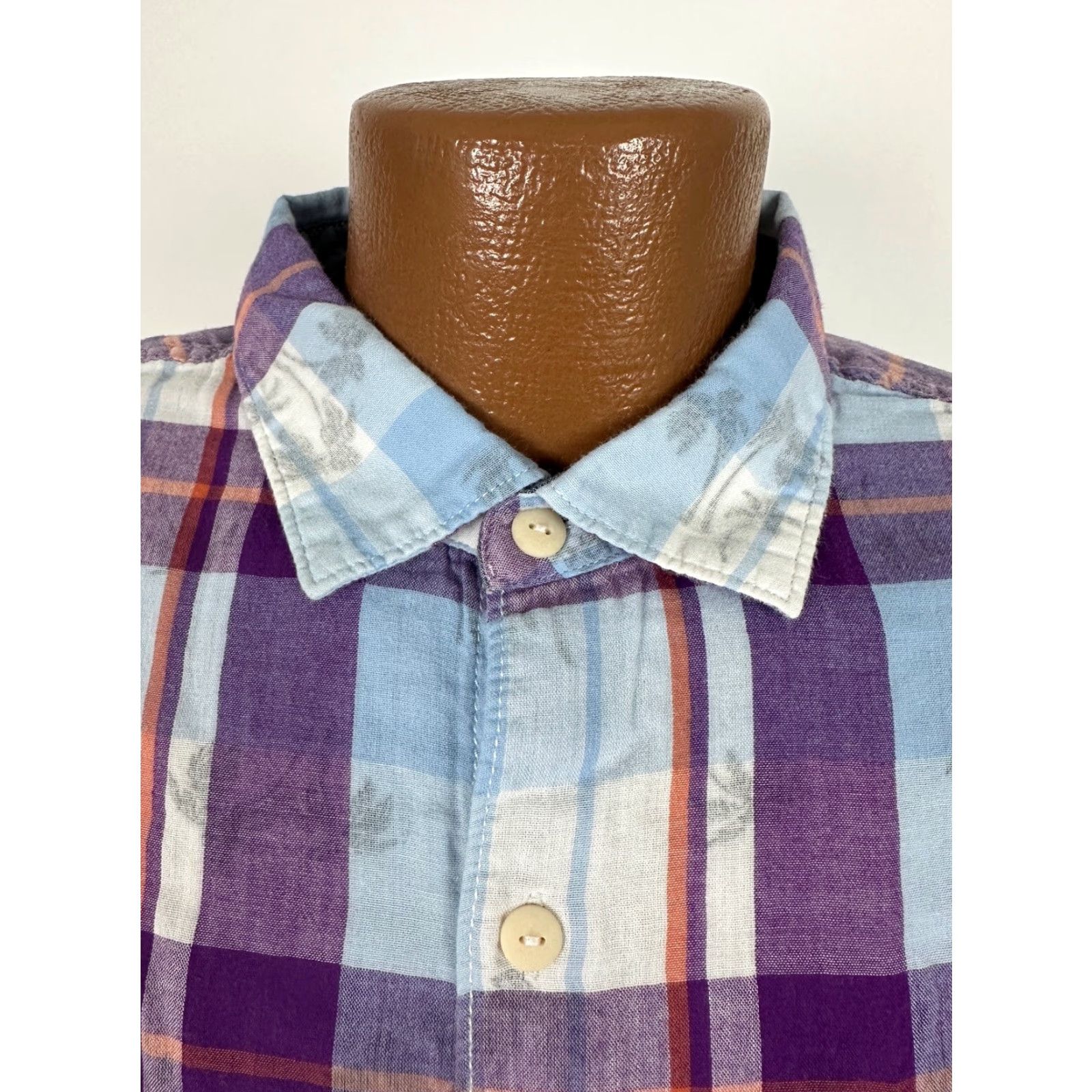 Tommy Bahama VINTAGE Tommy Bahama Shirt Men Large Double-Cloth Hawaiian Beach Palm Trees Plaid Cotton Size US L / EU 52-54 / 3 - 4 Thumbnail