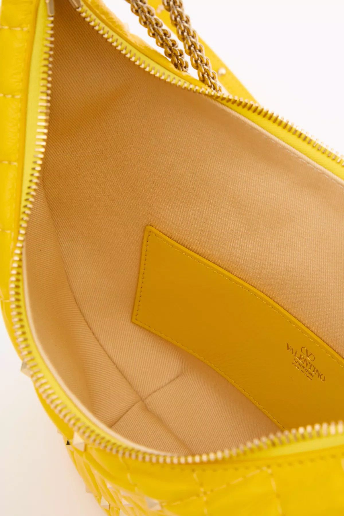 Valentino oc11z0725 Size:OS/Hobo Bag In Calfskin Leather in Yellow Size ONE SIZE - 4 Thumbnail