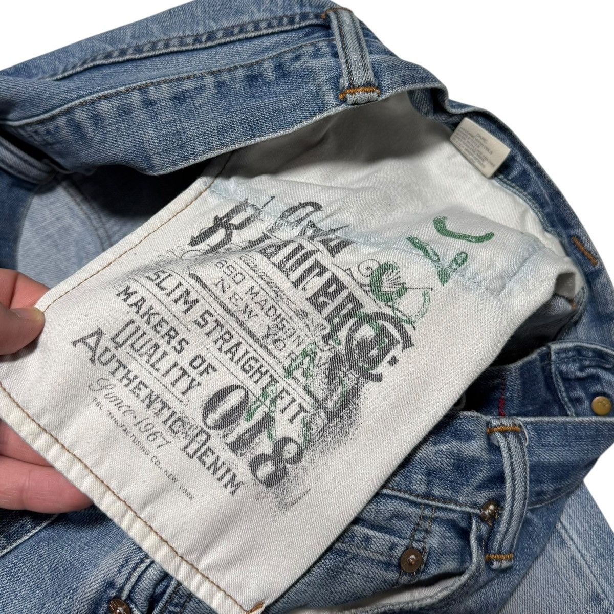 Polo Ralph Lauren Polo Ralph Lauren Slim Straight Distressed Jeans Men 37x30.5 Size US 37 - 9 Thumbnail