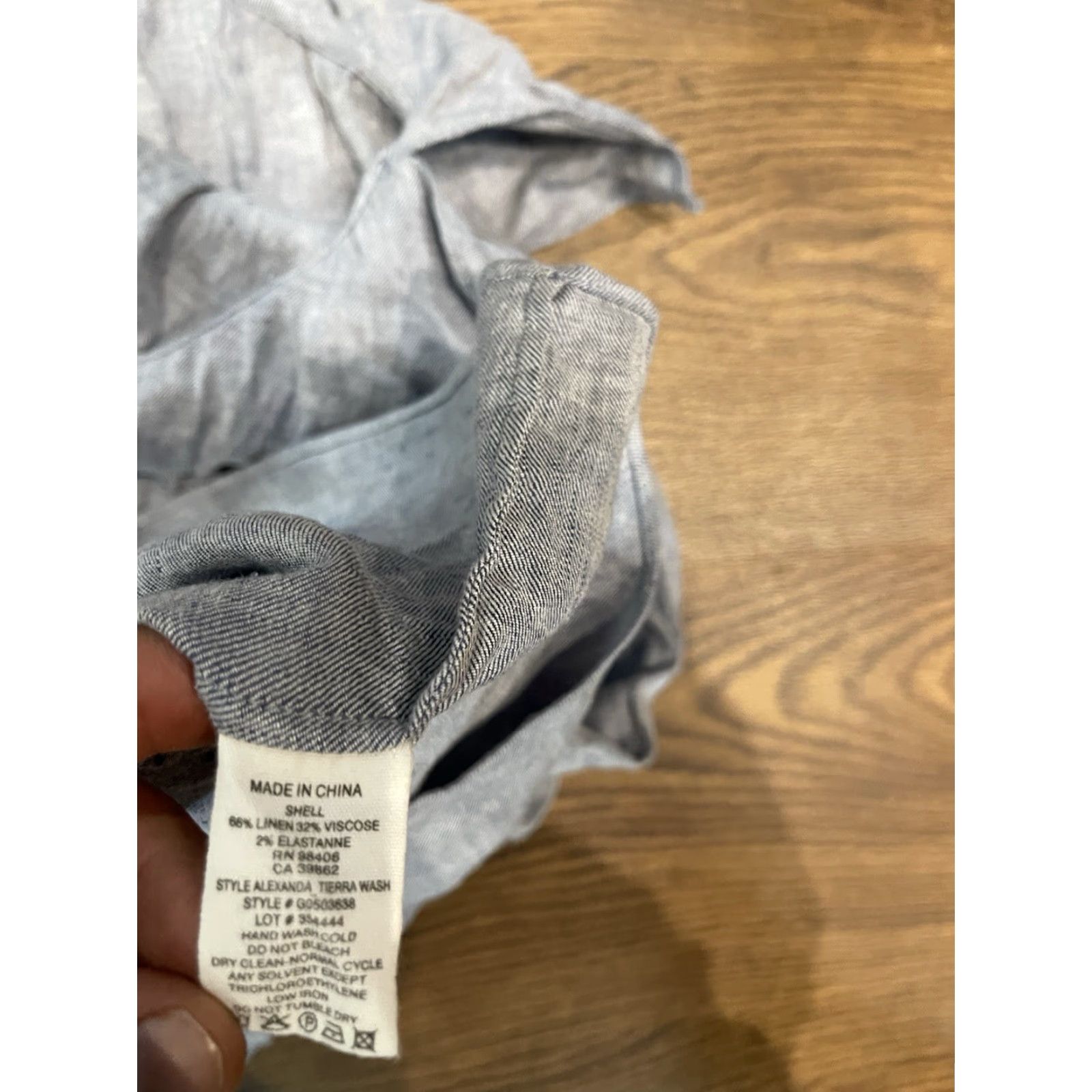 Theory Theory Dress Sleeve One Shoulder Ruffle Linen Blend Blue Mini 0 Women Short Size 25" / US 0 / IT 36 - 3 Thumbnail