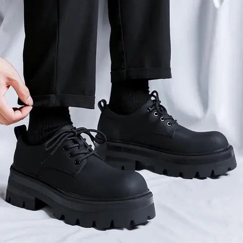 Other Black Chunky PU Leather Boots Size US 8 / EU 41 - 3 Thumbnail