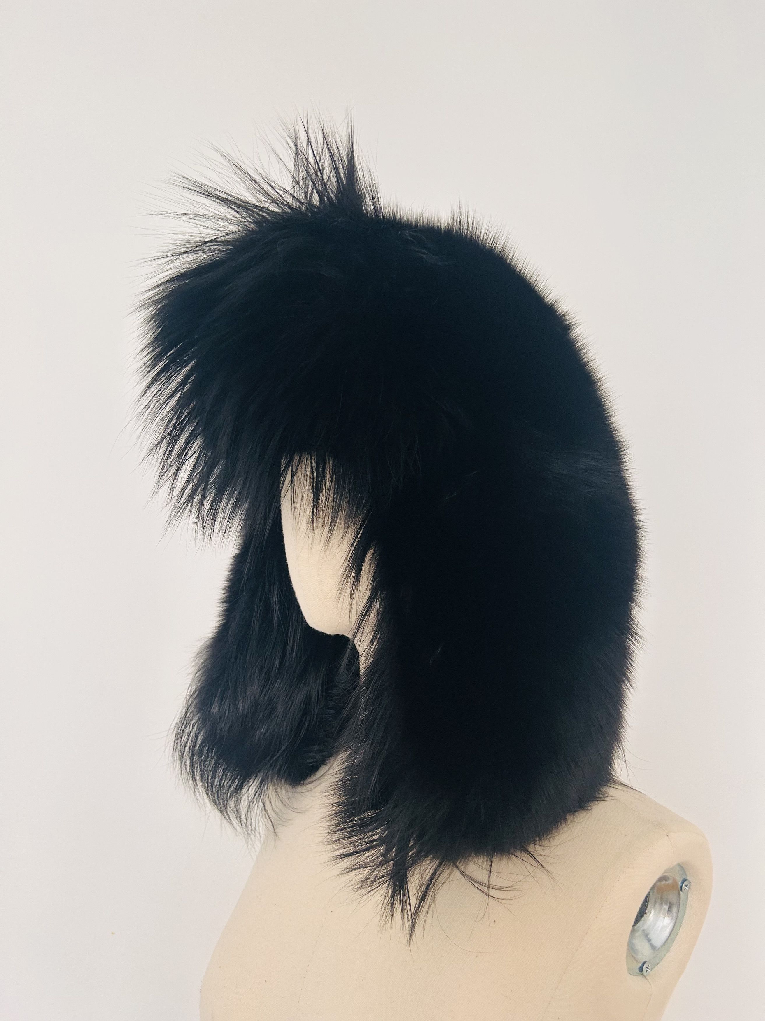 Saint Laurent Paris FW'18 Chapka Trapper Hat in Black Fox Fur Size ONE SIZE - 3 Thumbnail