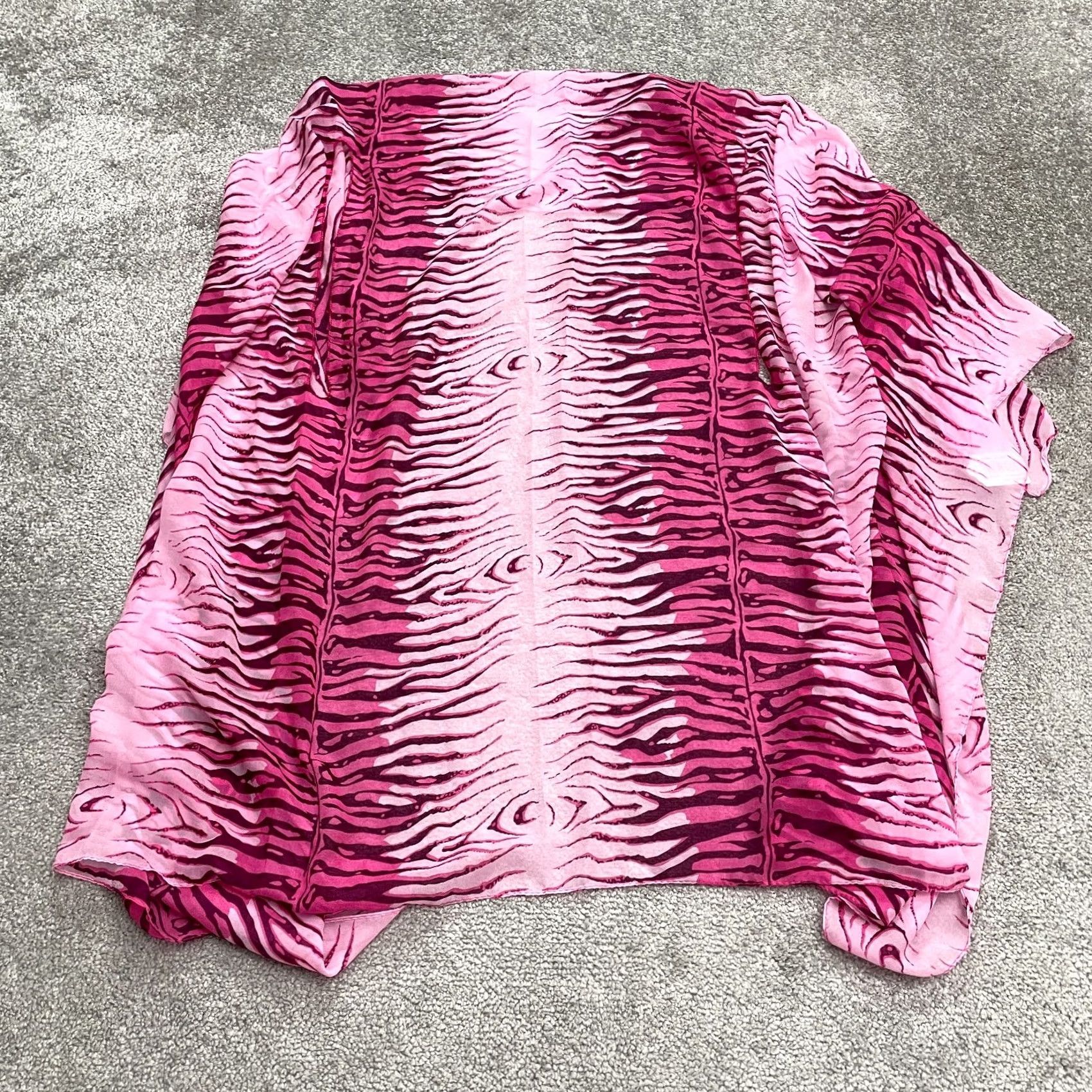 Vintage VINTAGE Accents By Lovello Womens Vest One Size Pink Zebra Print NWT Open Front Chiffon Sleeveless Mid-Length Summer Spring Beach Womens Size ONE SIZE - 3 Thumbnail