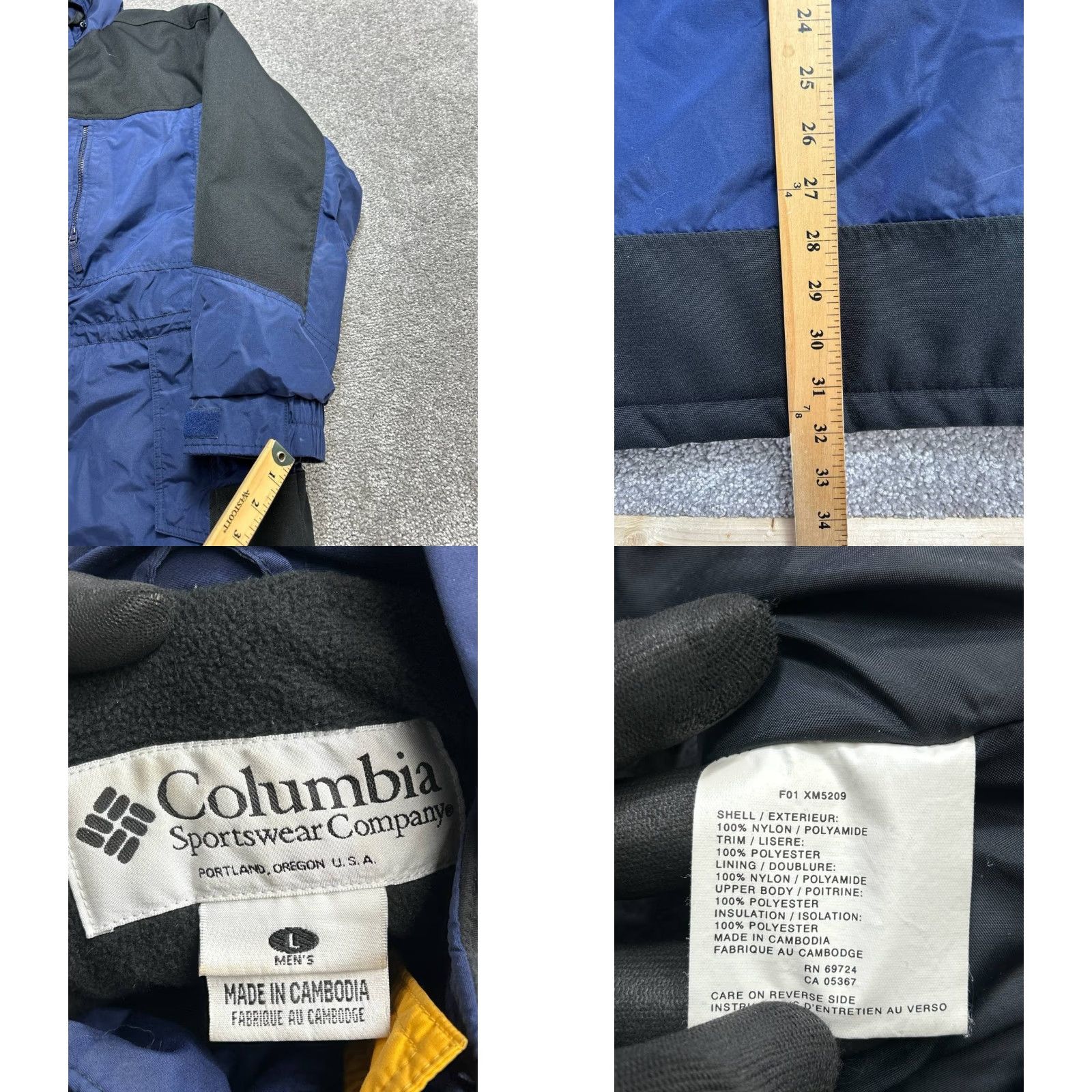 Vintage VTG Columbia Snow Jacket Mens Large Black Fleece Lined Insulated Hiking Jacket Size US L / EU 52-54 / 3 - 8 Thumbnail