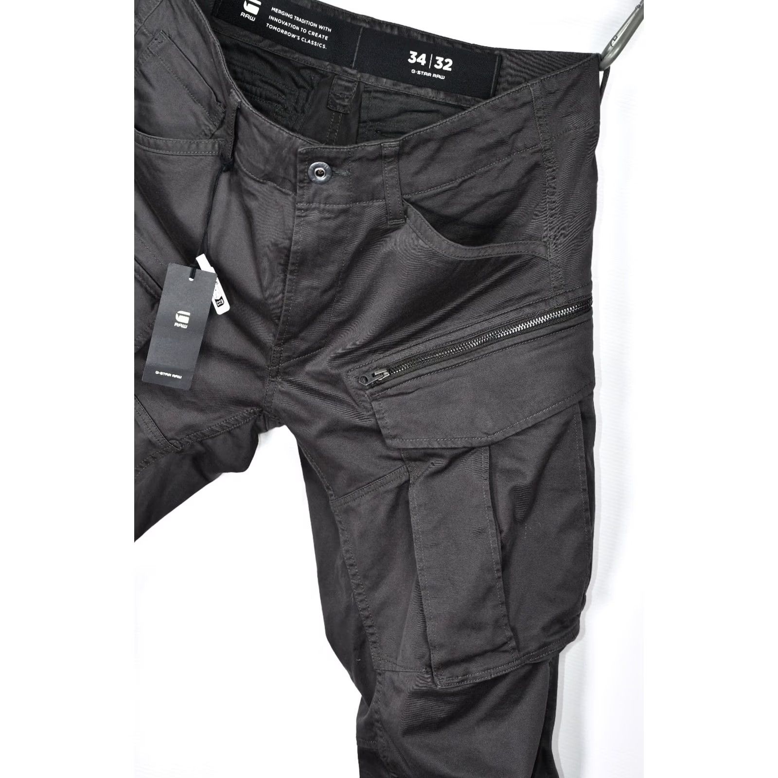 G-Star G-Star Rovic Zip 3D Regular Tapered Raven Cargo Pants Men's W34 L32 Size US 34 / EU 50 - 3 Thumbnail