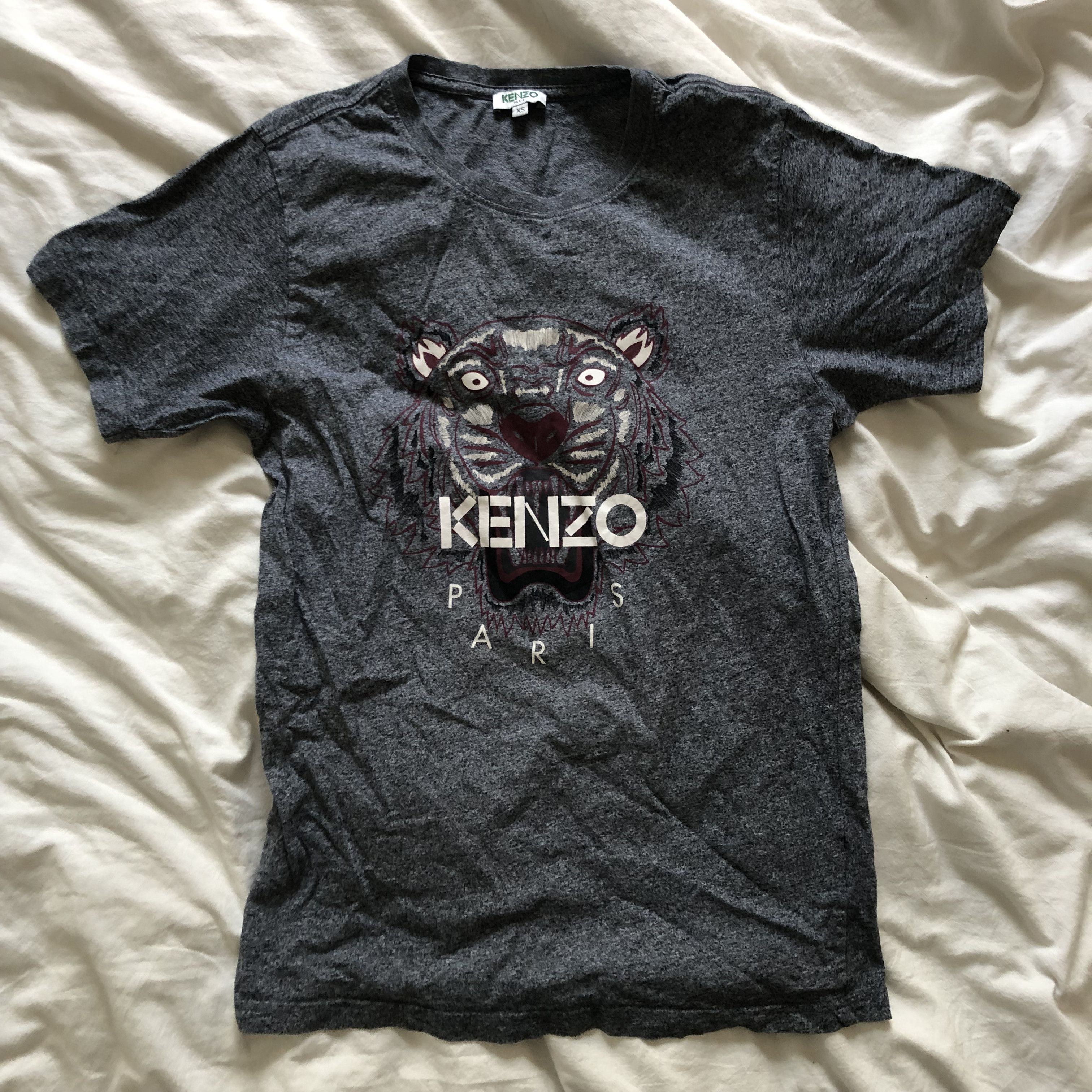 Kenzo Gray Kenzo Tiger Logo T-shirt Size XS / US 0-2 / IT 36-38 - 1 Thumbnail