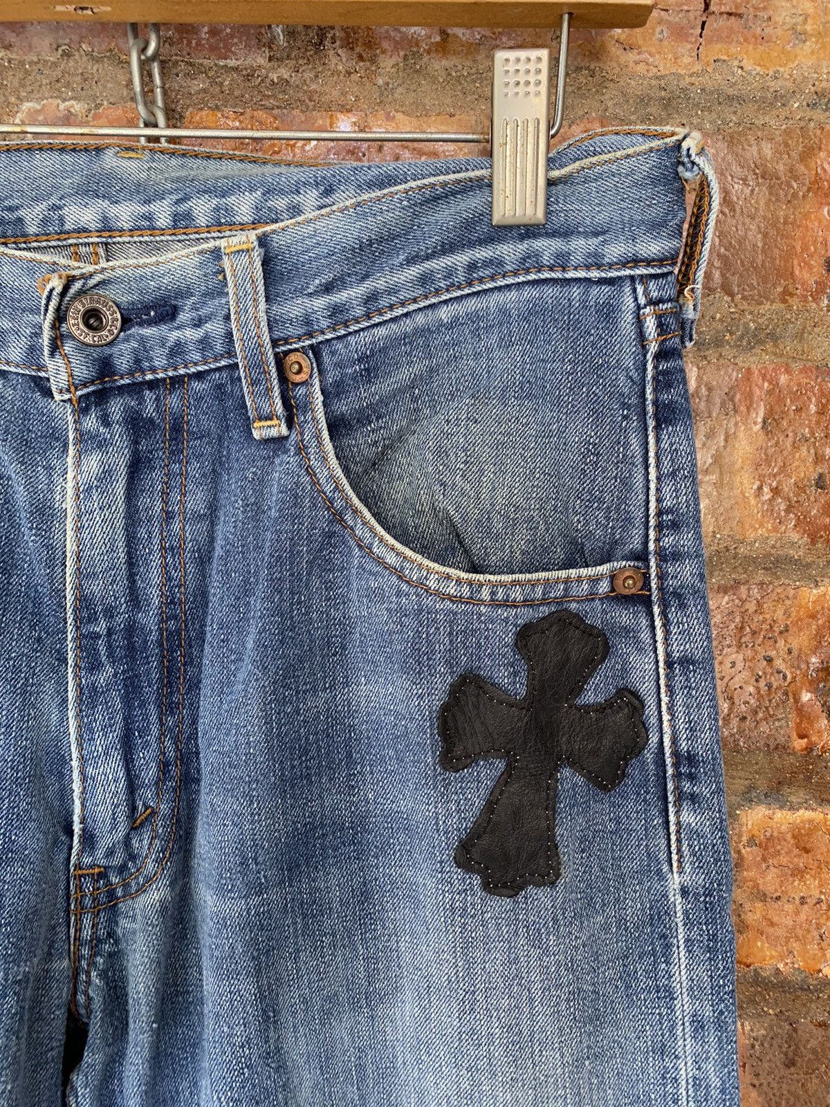 Japanese Brand Vtg Levis Distressed Cross Custom/Rebuild in Japan Size US 29 - 7 Thumbnail
