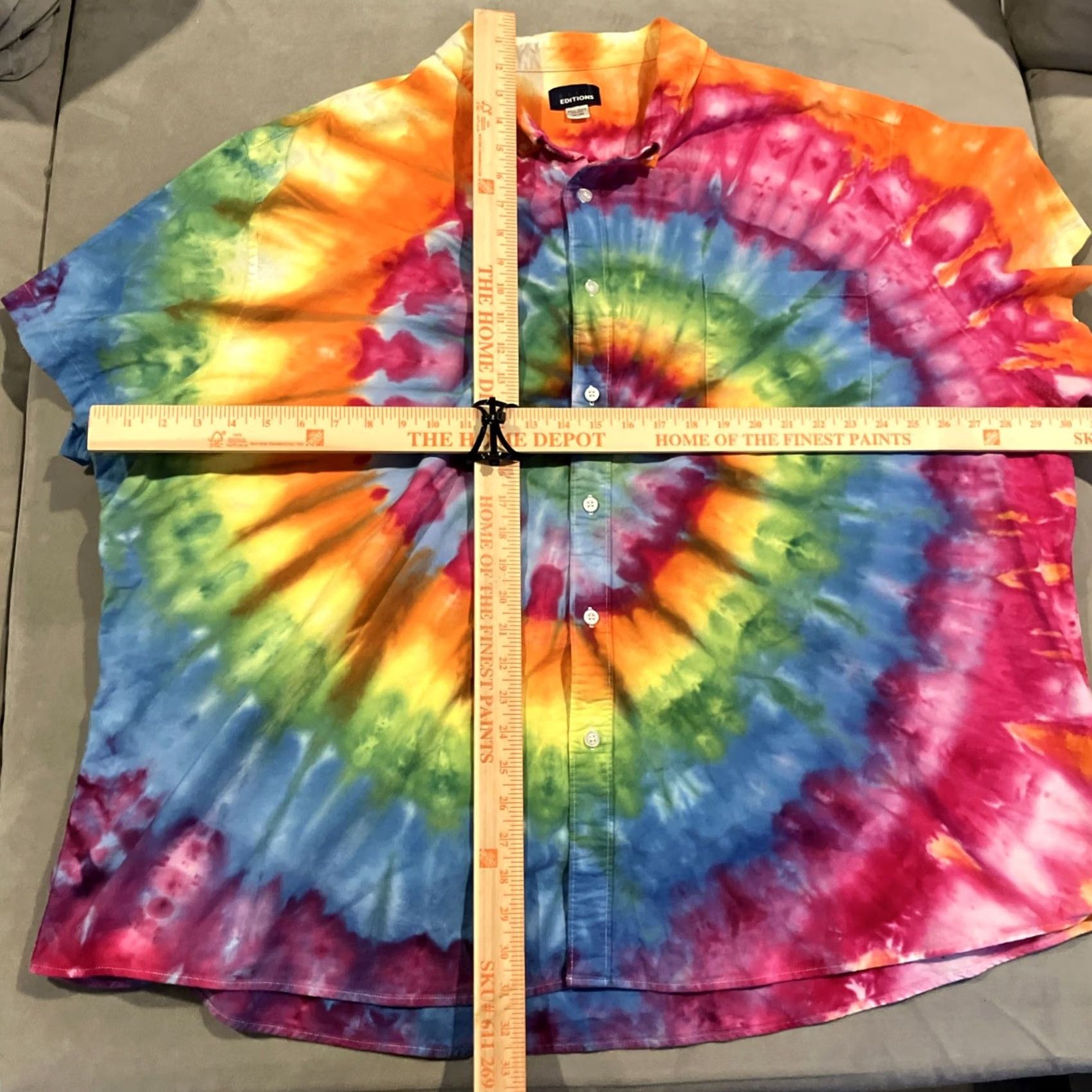 Basic Editions Basic Editions SPIRAL TIE DYE BUTTON DOWN SHIRT SHORT SLEEVE 4XL WOW Size US XXL / EU 58 / 5 - 4 Thumbnail