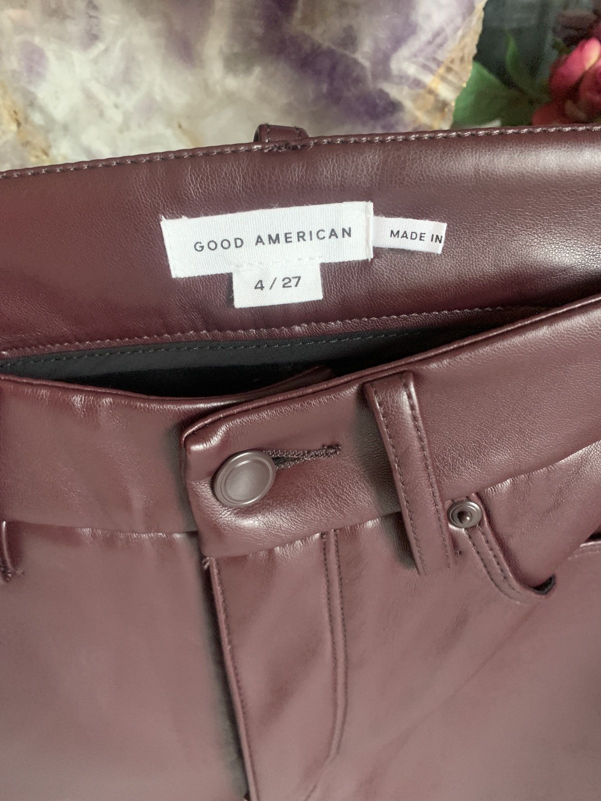Good American Good American Leather pants size 4/27 Size 27" / US 4 / IT 40 - 3 Thumbnail