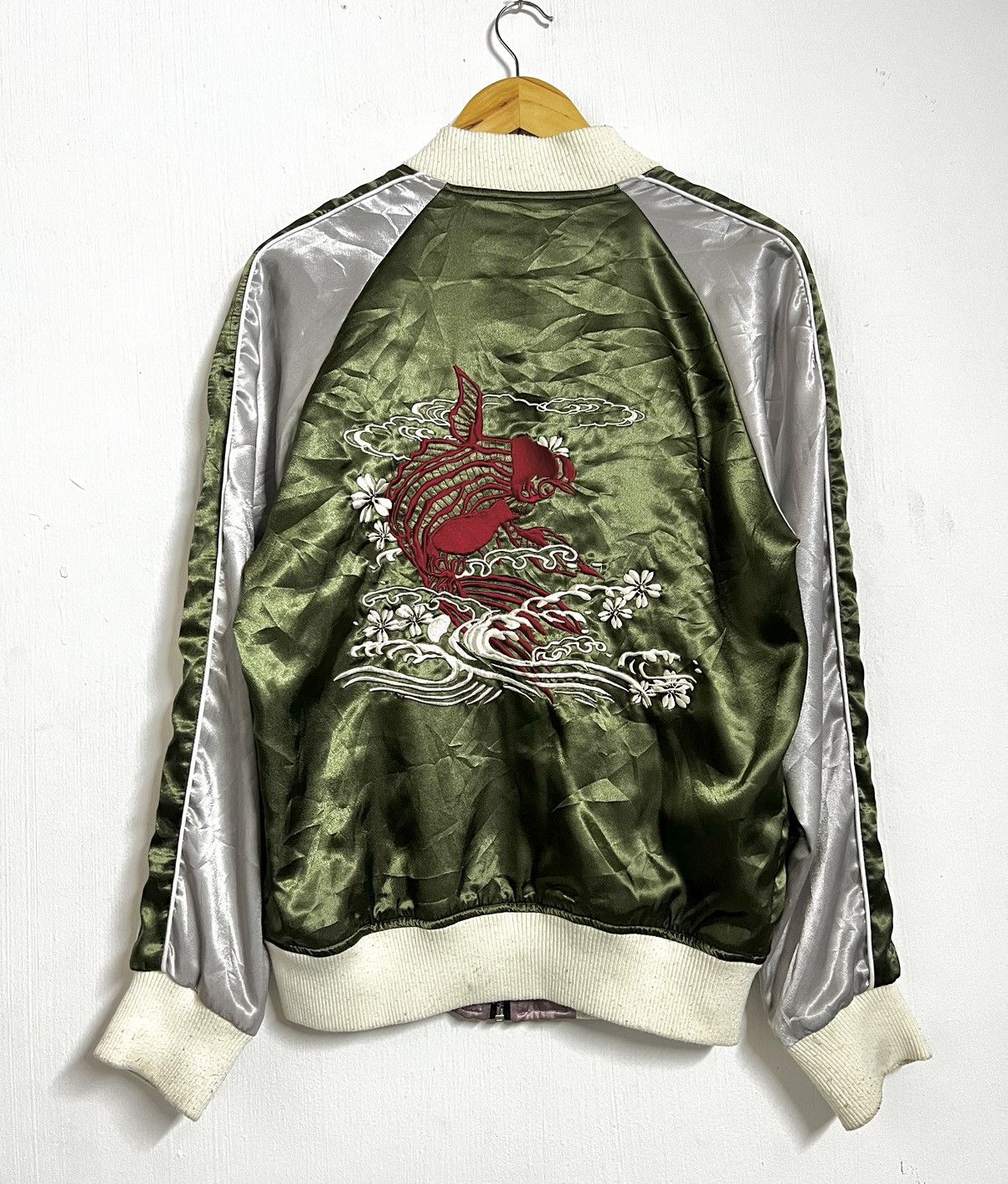 Japanese Brand × Takeo Kikuchi × Vintage 🔥HOT DROPS🔥 Koi sateen reversible souvenir jacket Size US L / EU 52-54 / 3 - 4 Thumbnail