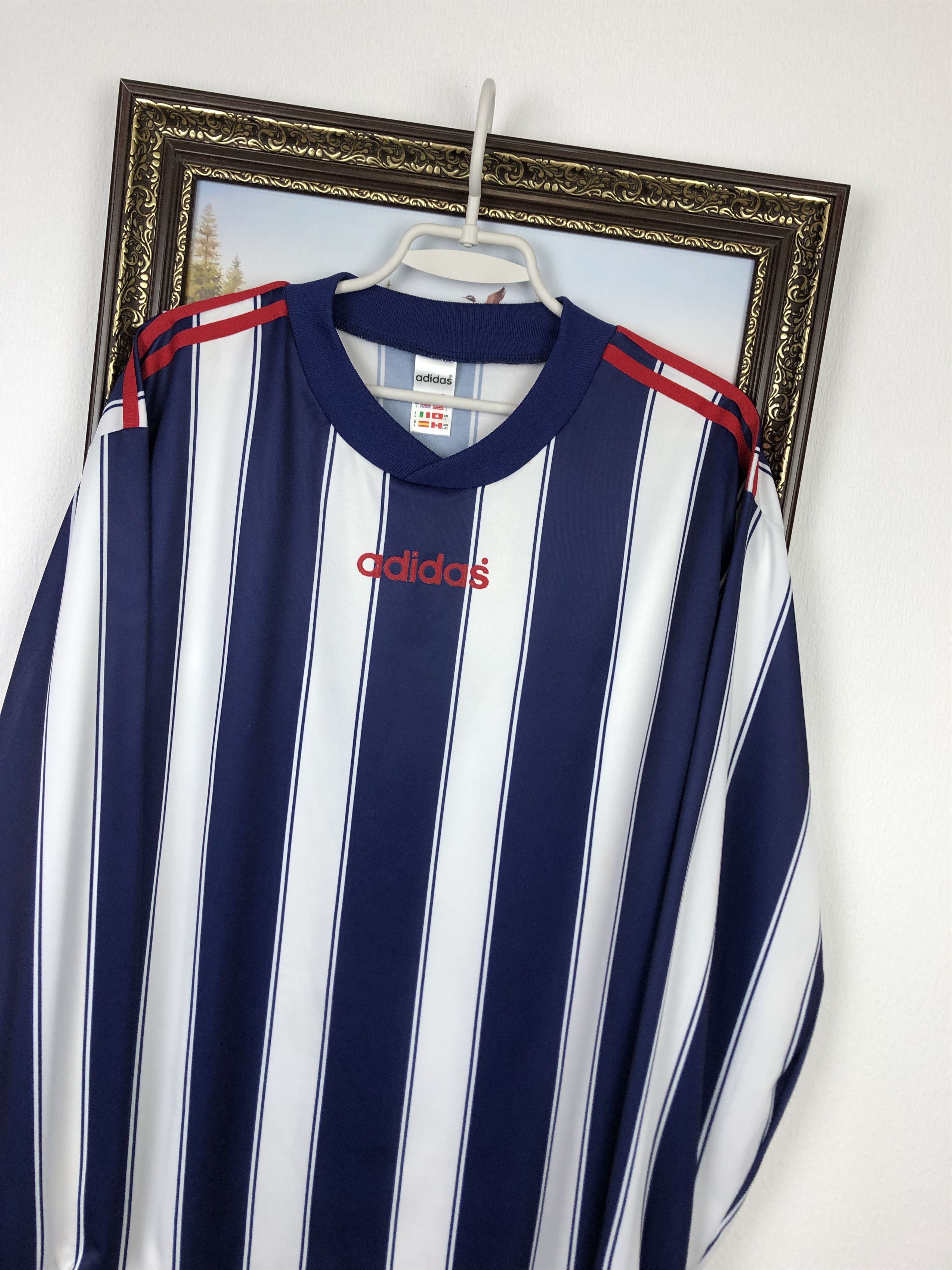 Adidas Vintage Adidas Football Shirt Soccer Template Jersey Tee Size US L / EU 52-54 / 3 - 3 Thumbnail