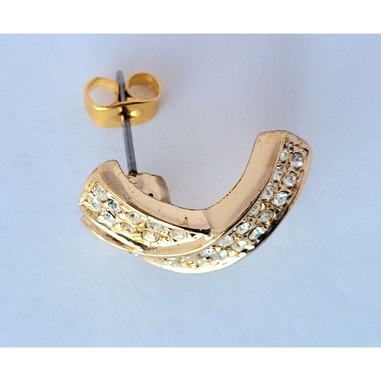 Other Roman Crossover X Faux Diamond Earrings Signed Pierced Size ONE SIZE - 3 Thumbnail
