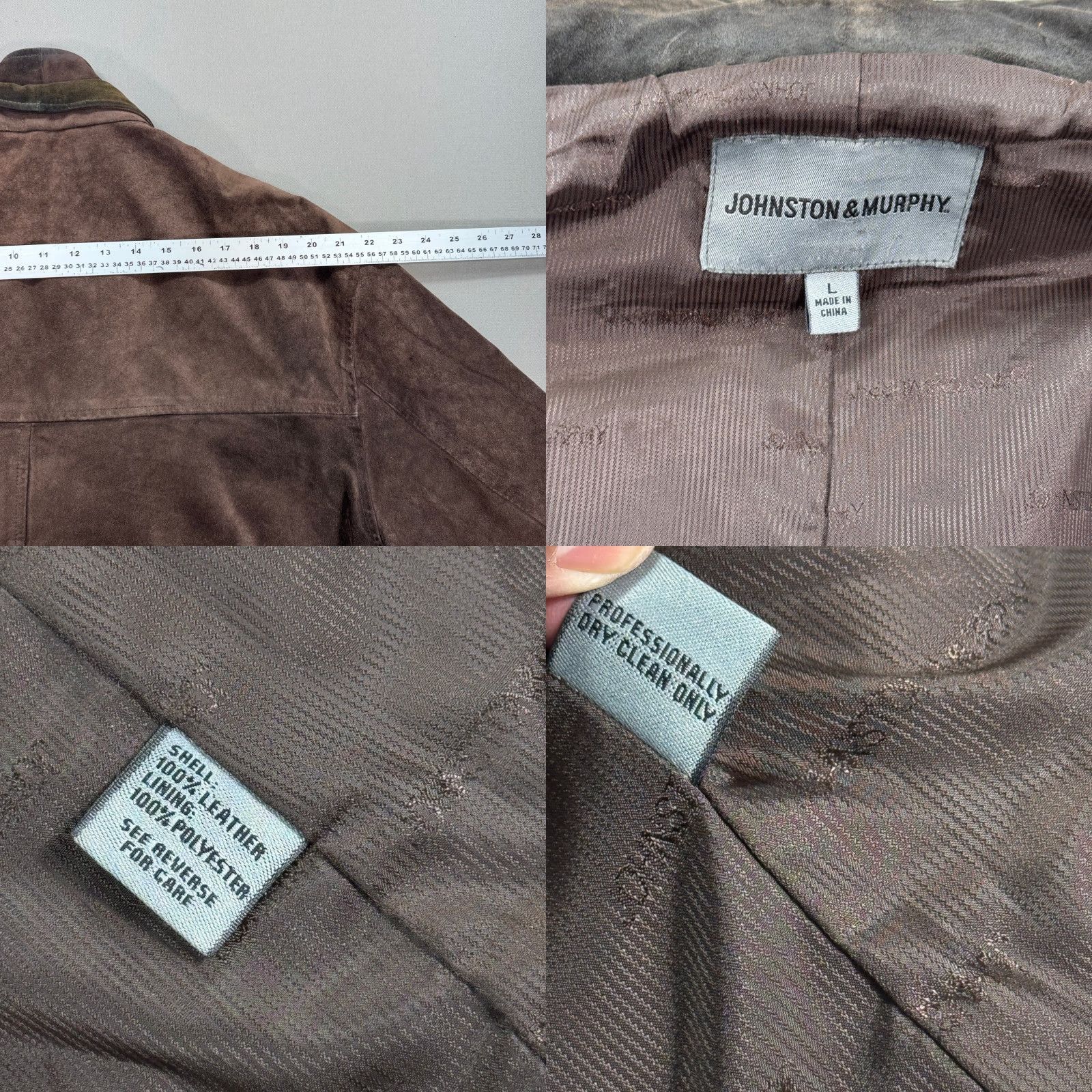 Johnston & Murphy Johnston & Murphy Jacket Men's L Brown Suede Leather Zip Up Lined Insulated Jacket Size US L / EU 52-54 / 3 - 8 Thumbnail