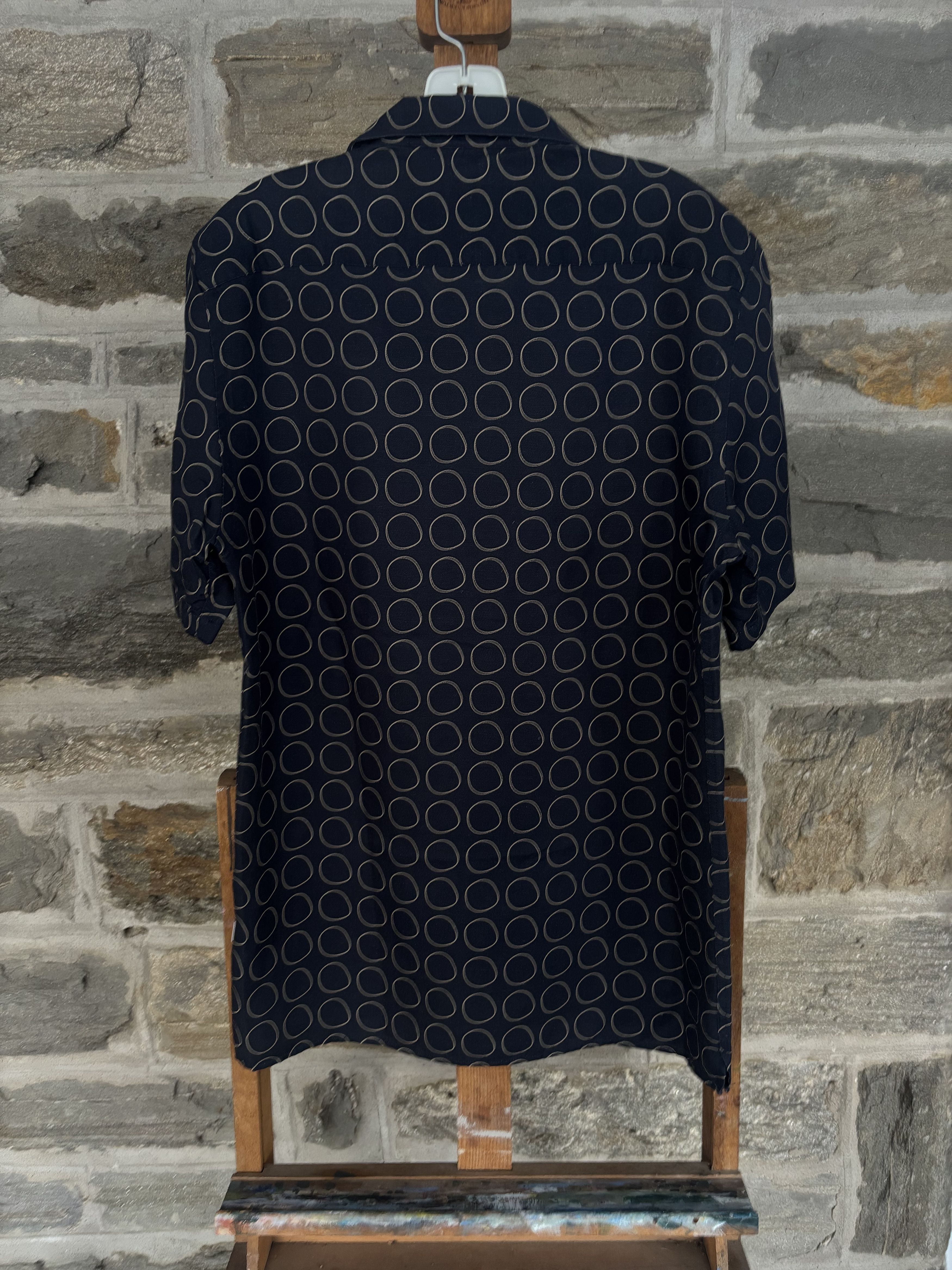 NN07 Navy and gold circle camp collar short sleeve Size US S / EU 44-46 / 1 - 2 Thumbnail