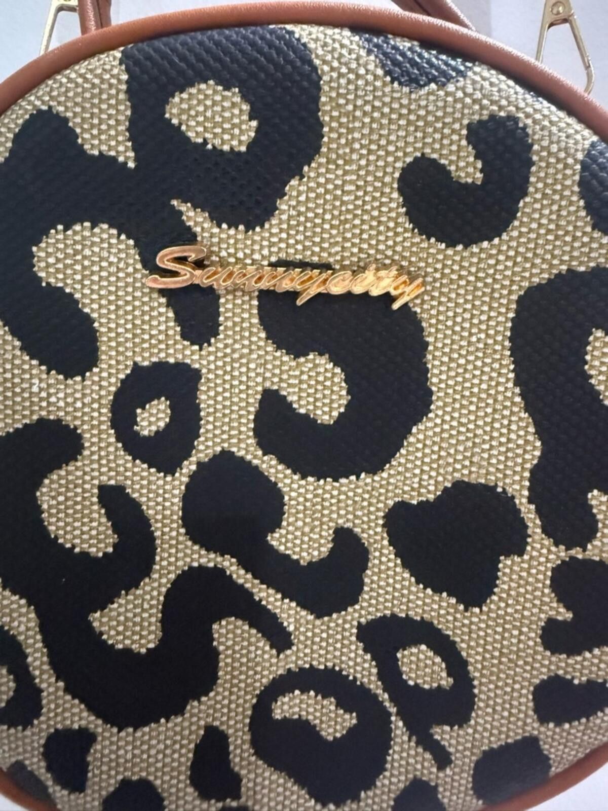 Other Round Leopard Print Mini Crossbody Bag with Brown Trim Size ONE SIZE - 3 Thumbnail