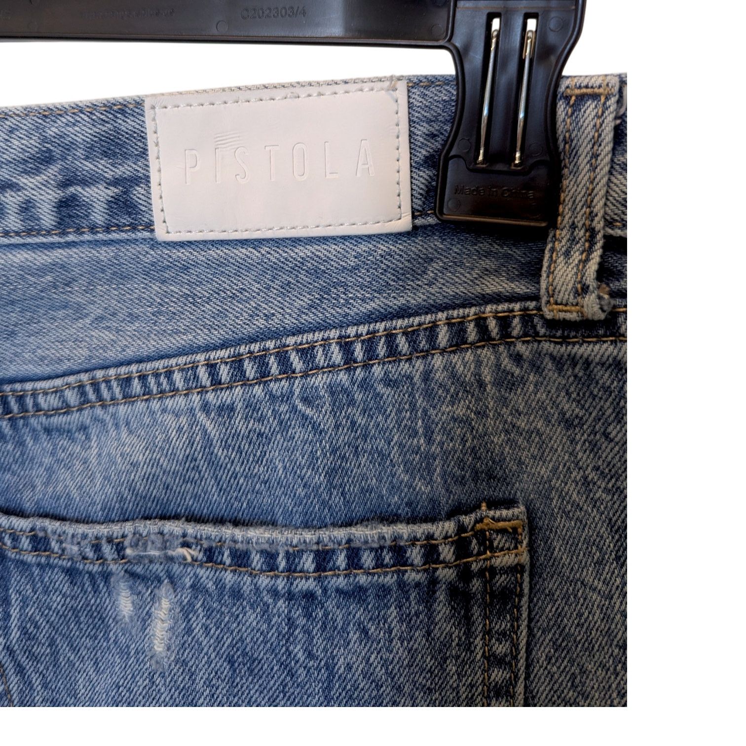 Pistola Pistola Cassie High Rise Straight Crop Distressed Jeans Size 31" - 7 Thumbnail