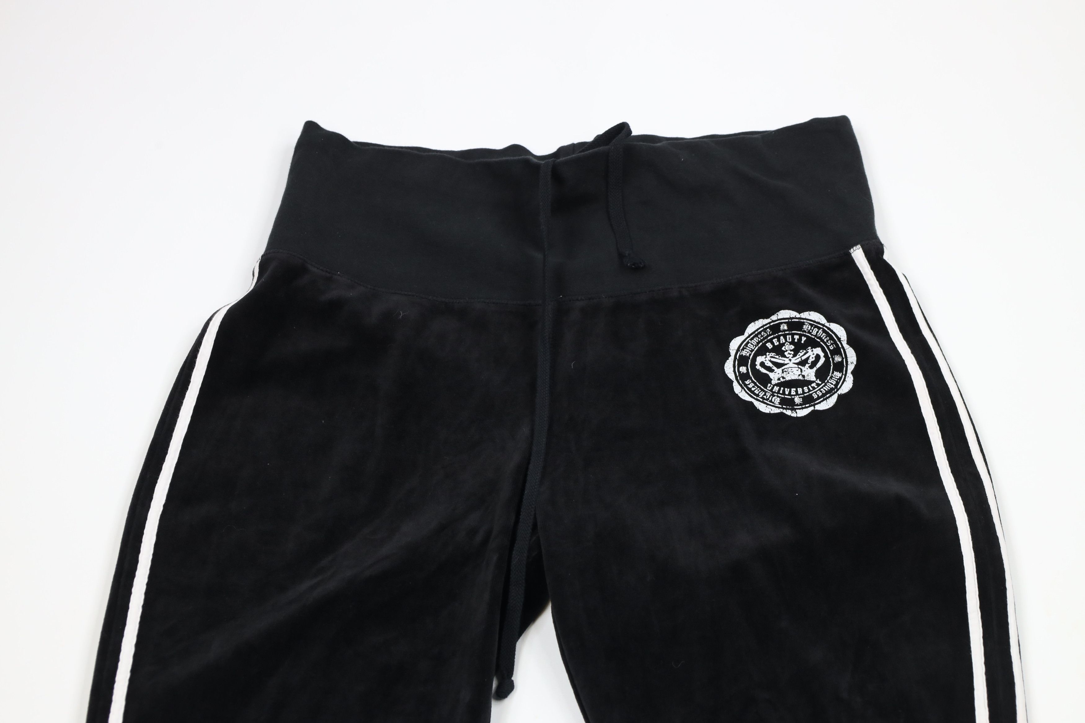 Vintage Vintage 90s Y2K Babydoll Crown Velour Wide Leg Sweatpants Size 34" / US 12 / IT 48 - 2 Thumbnail