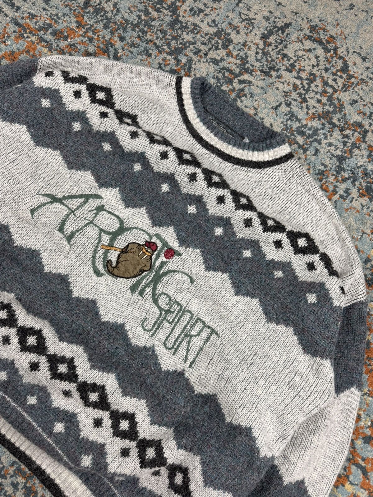 Vintage Vintage 90s crazy duper boxy fit sweater graphic sweater Size US L / EU 52-54 / 3 - 4 Thumbnail
